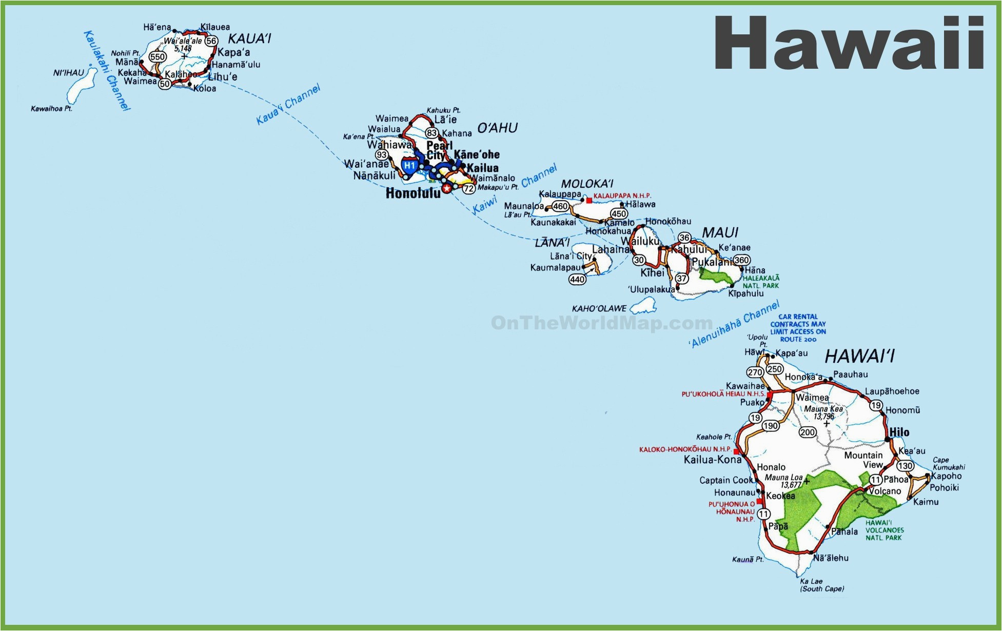 Map Of California To Hawaii