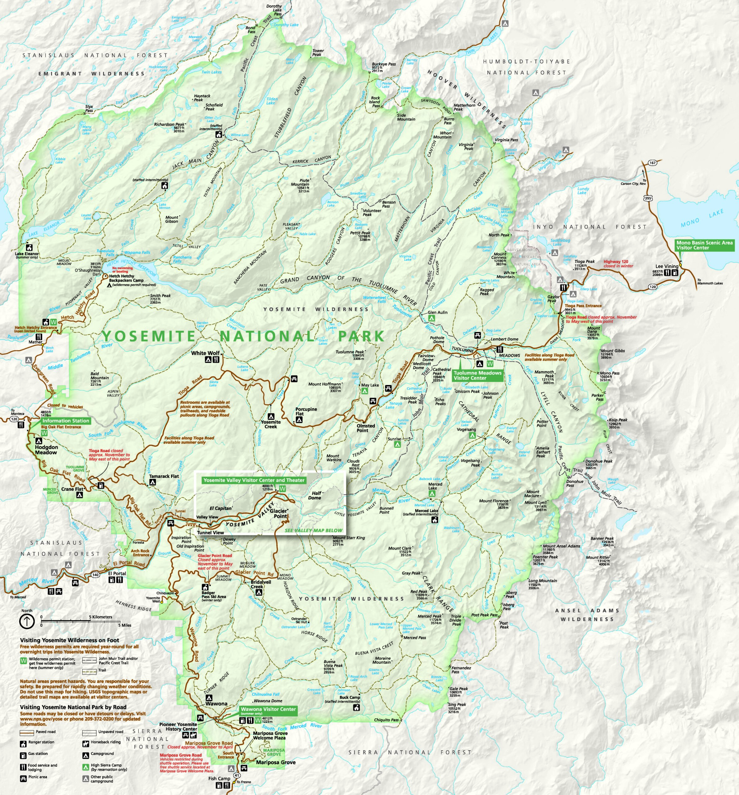 Map Of California Yosemite Park