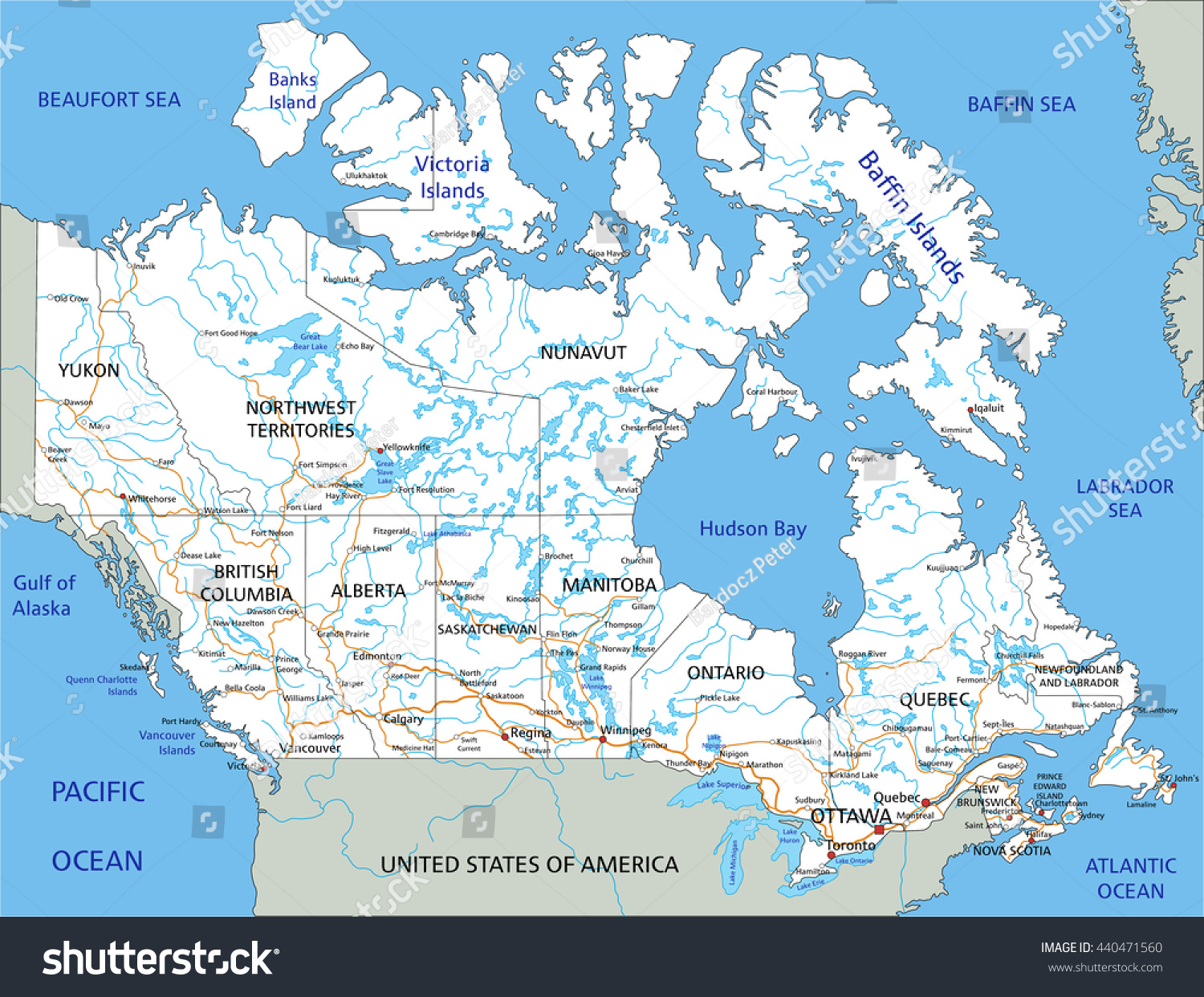 Map Of Canada Lakes