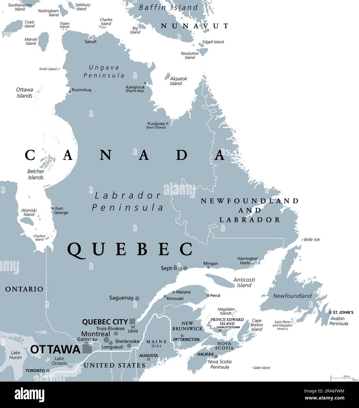 Map Of Canada Quebec And Montreal
