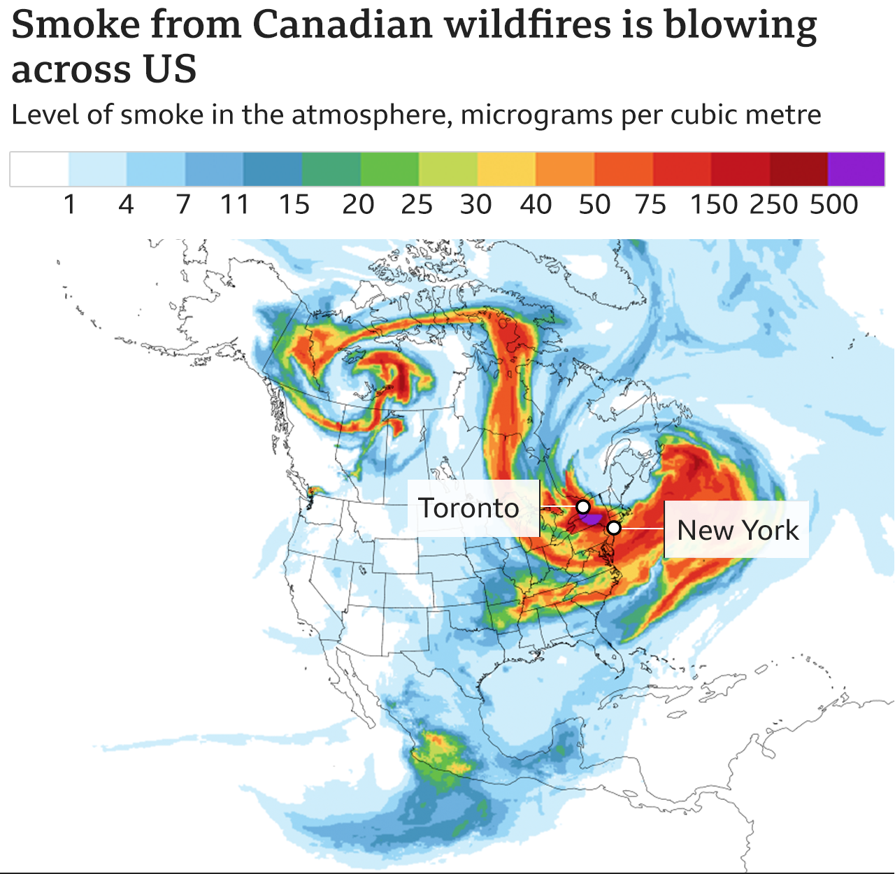 Map Of Canada Wildfire Smoke