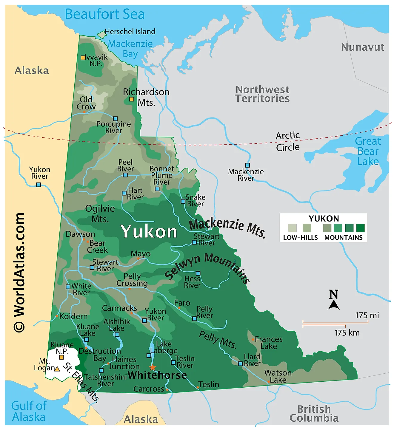 Map Of Canada Yukon Territory