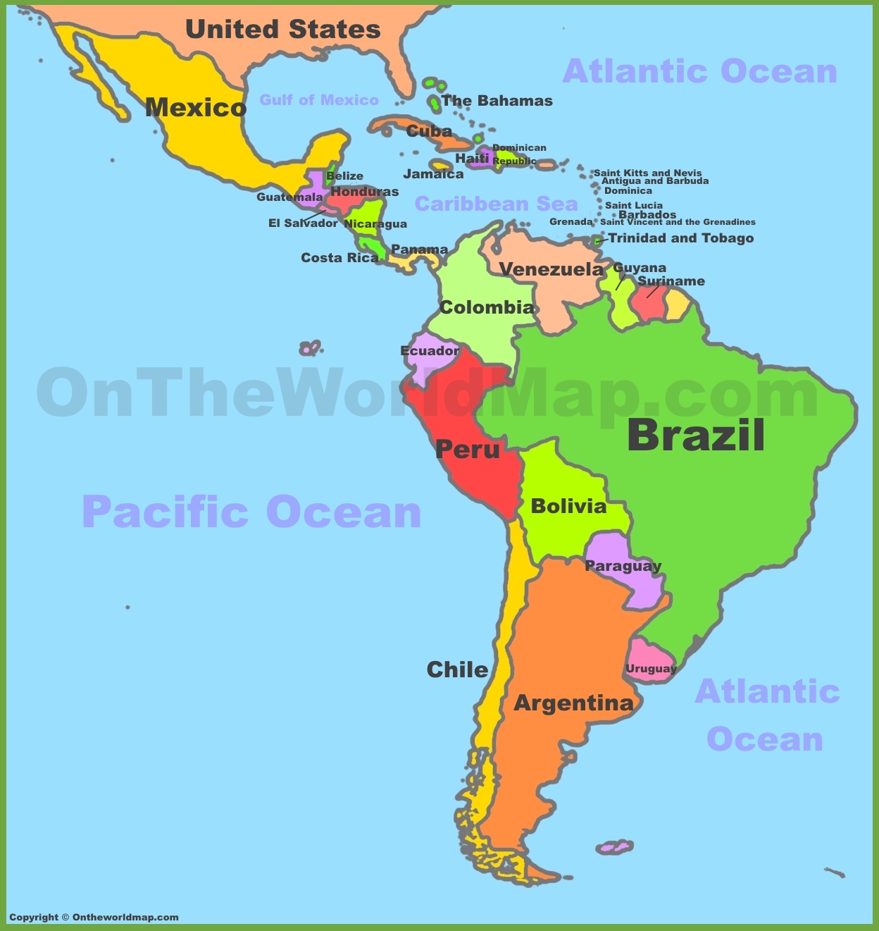 Map Of Central America And Southern Mexico