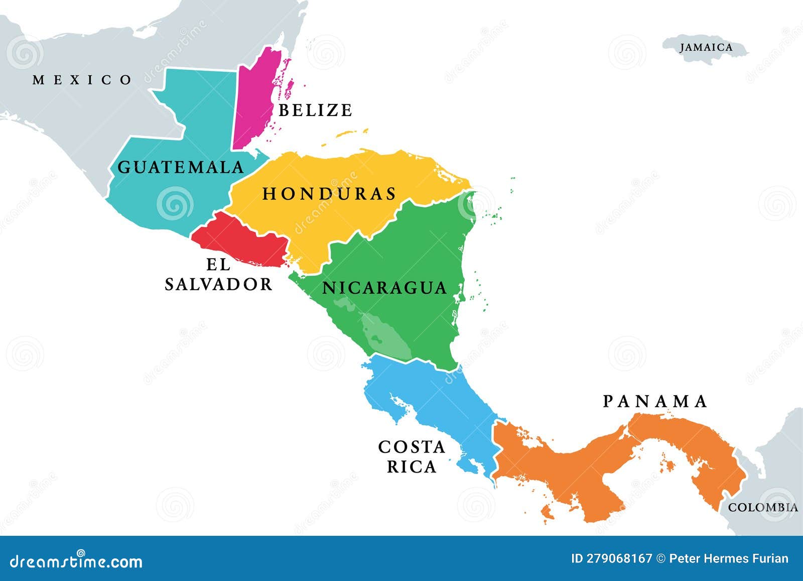 Map Of Central America With Countries Labeled