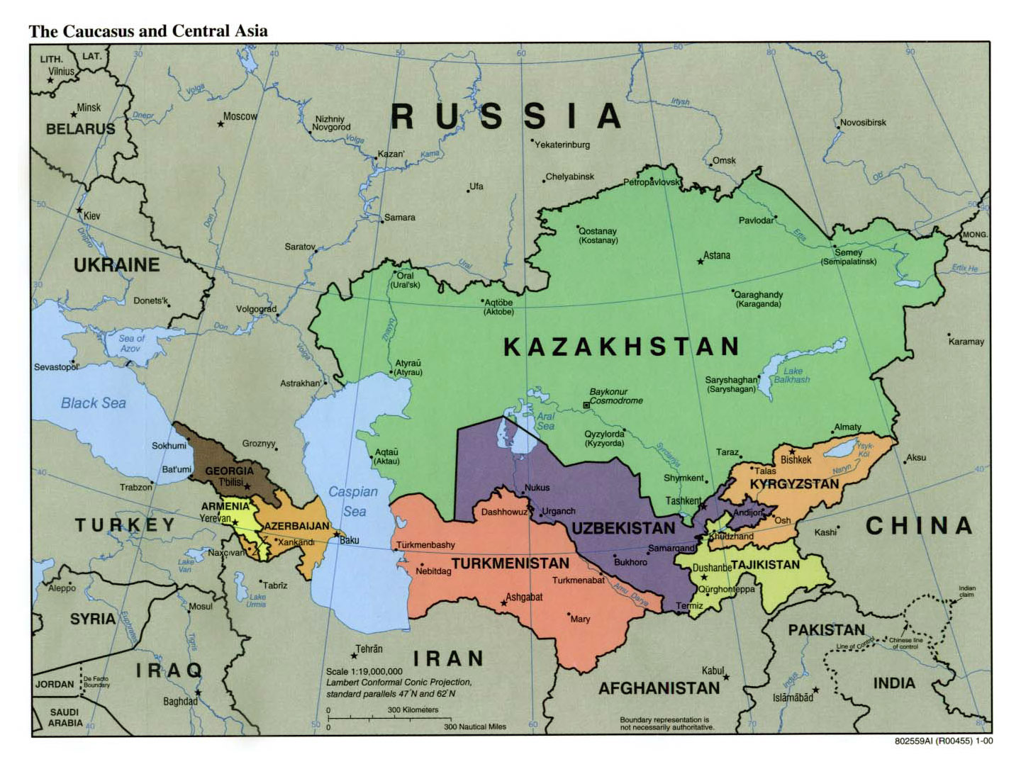 Map Of Central Asia Capitals