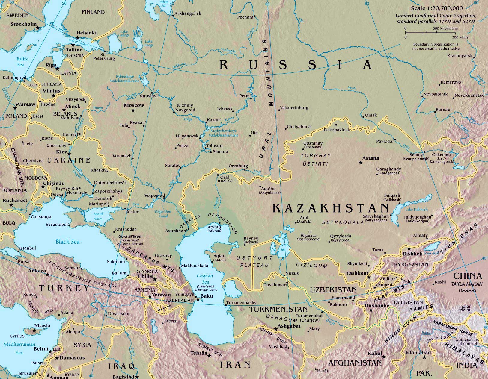 Map Of Central Asia Russia