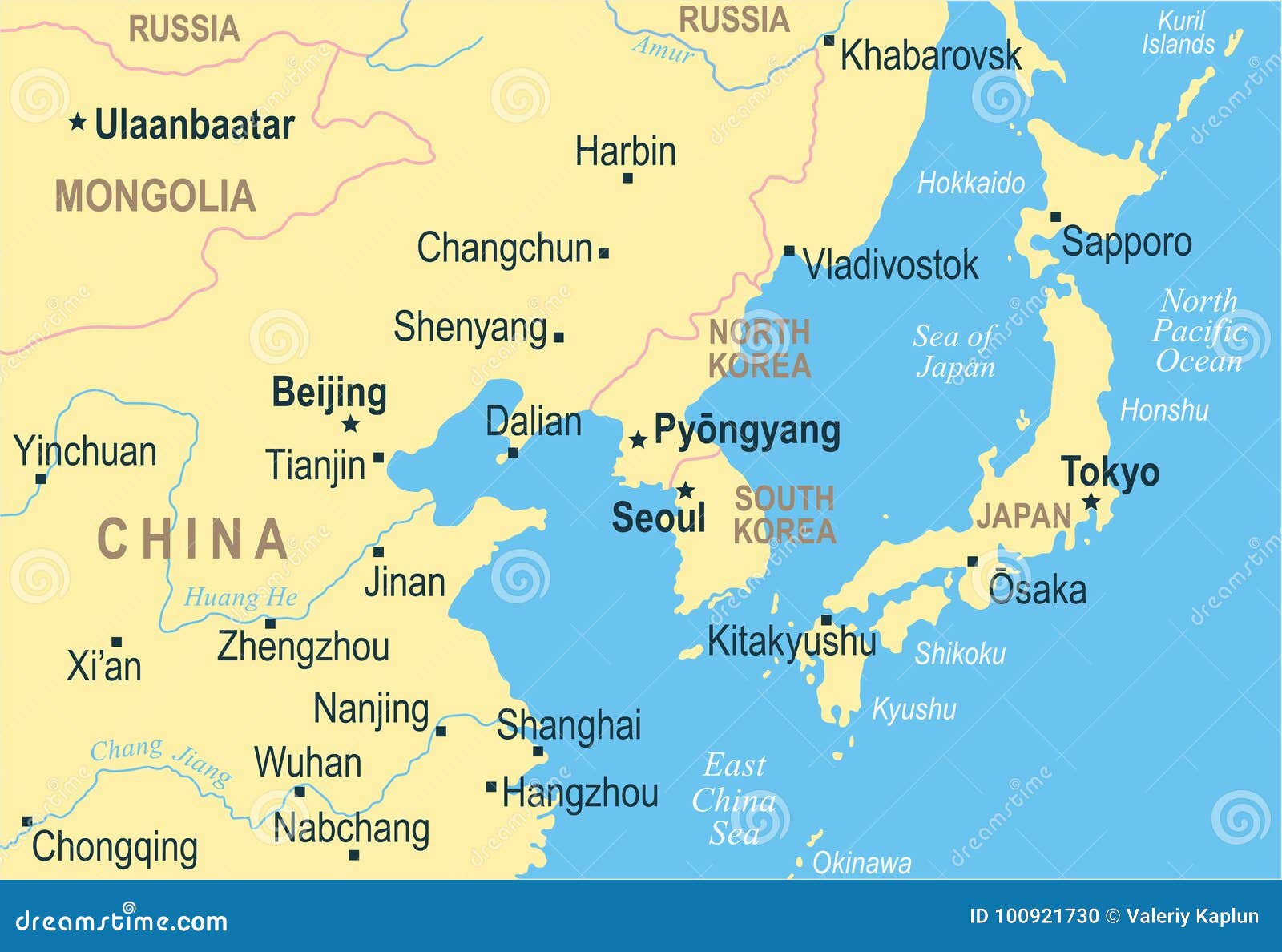 Map Of China Japan Korea And Vietnam
