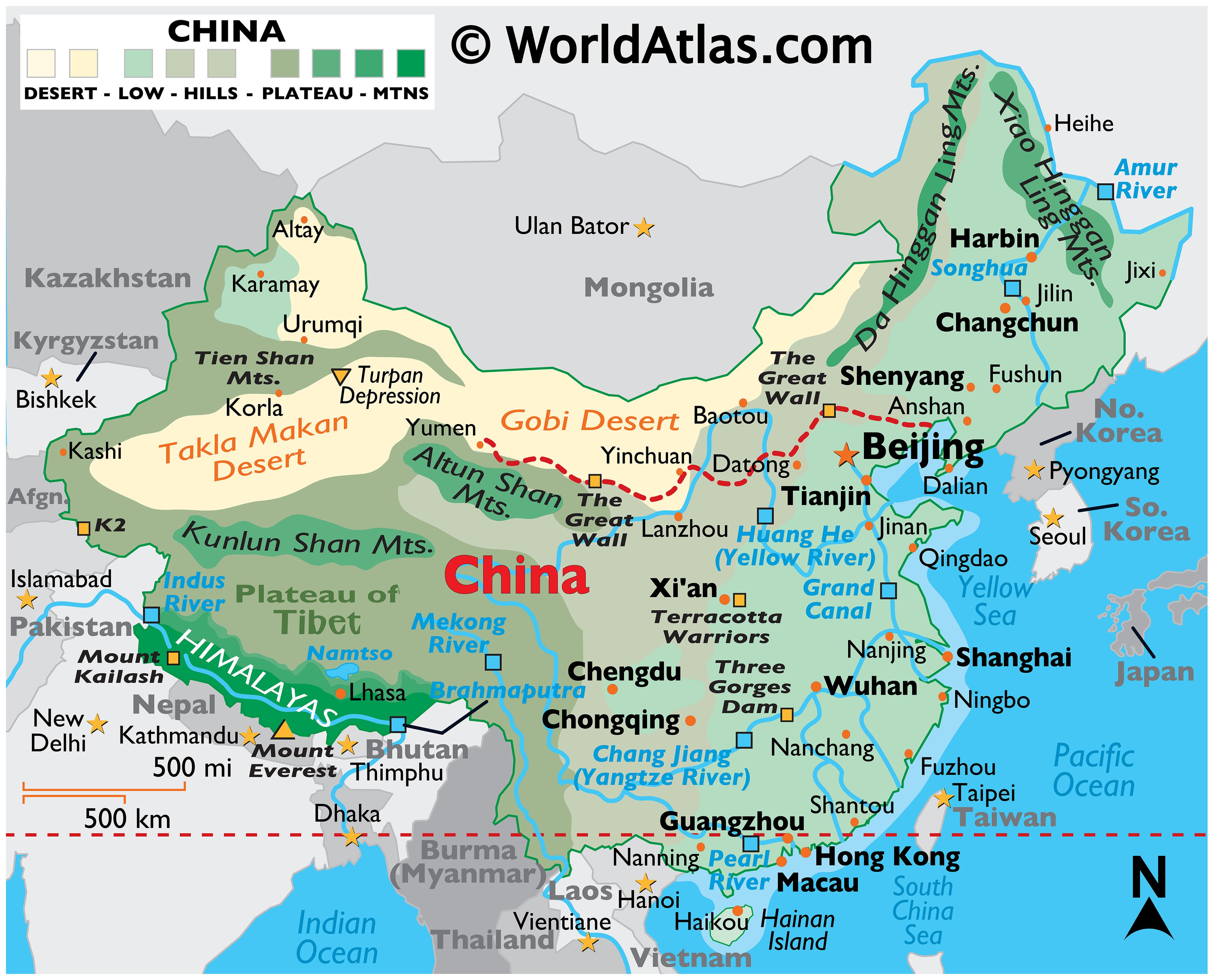 Map Of China Landforms