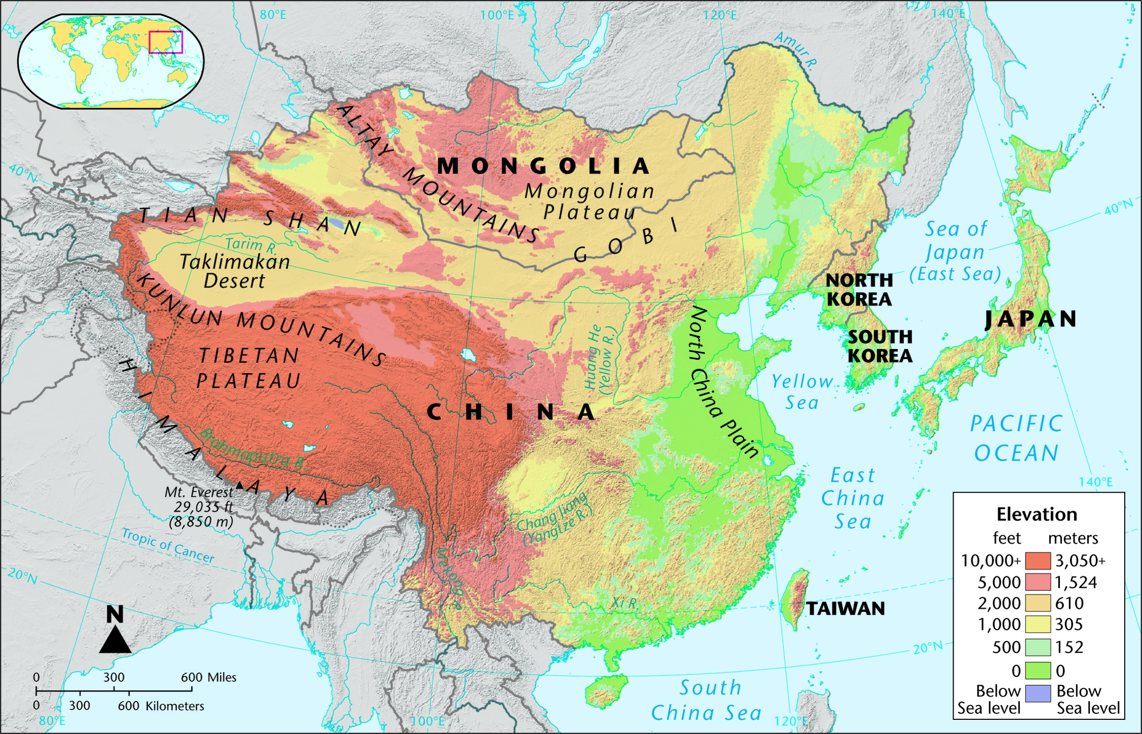 Map Of China Mountains