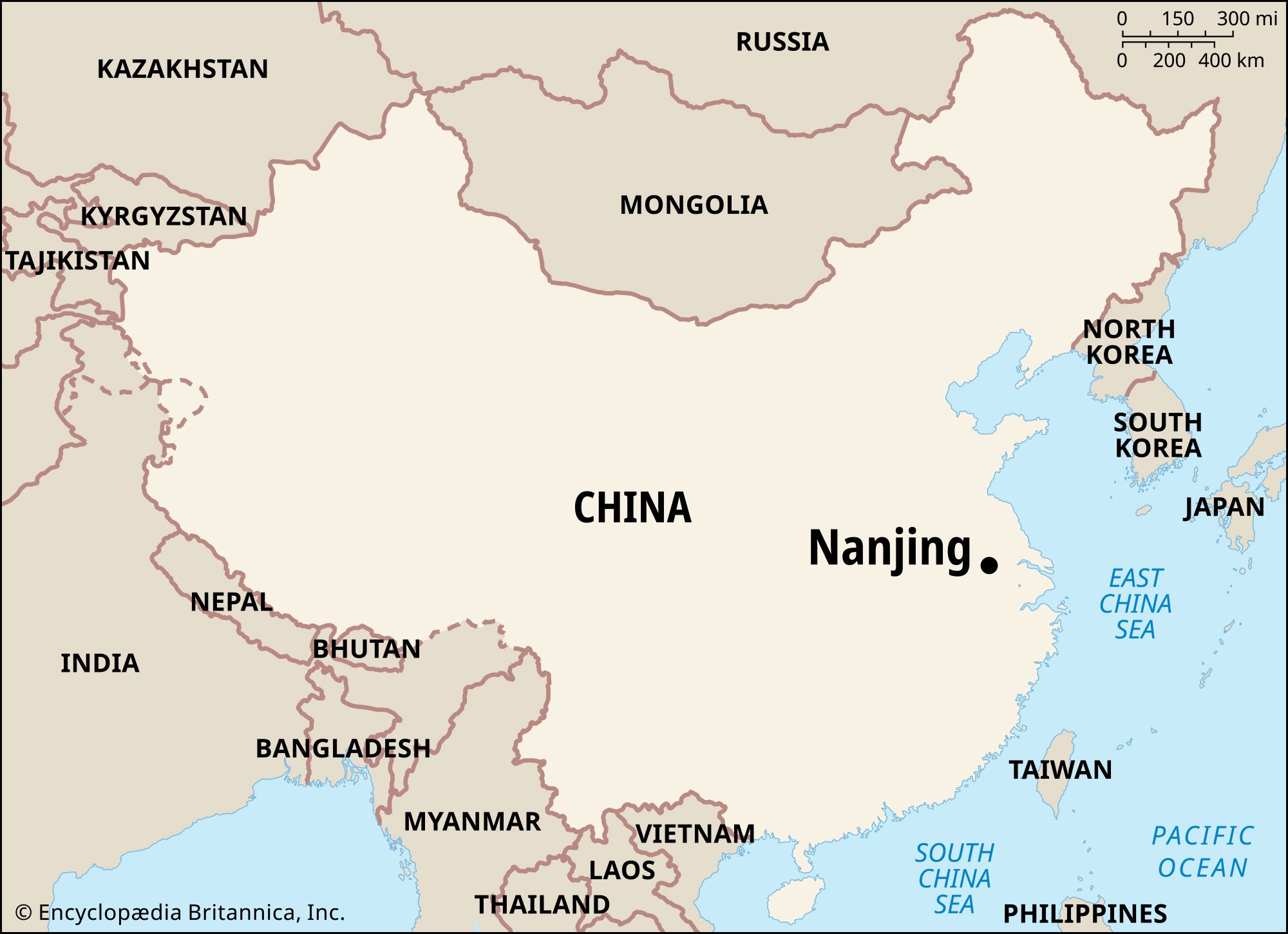 Map Of China With Nanjing