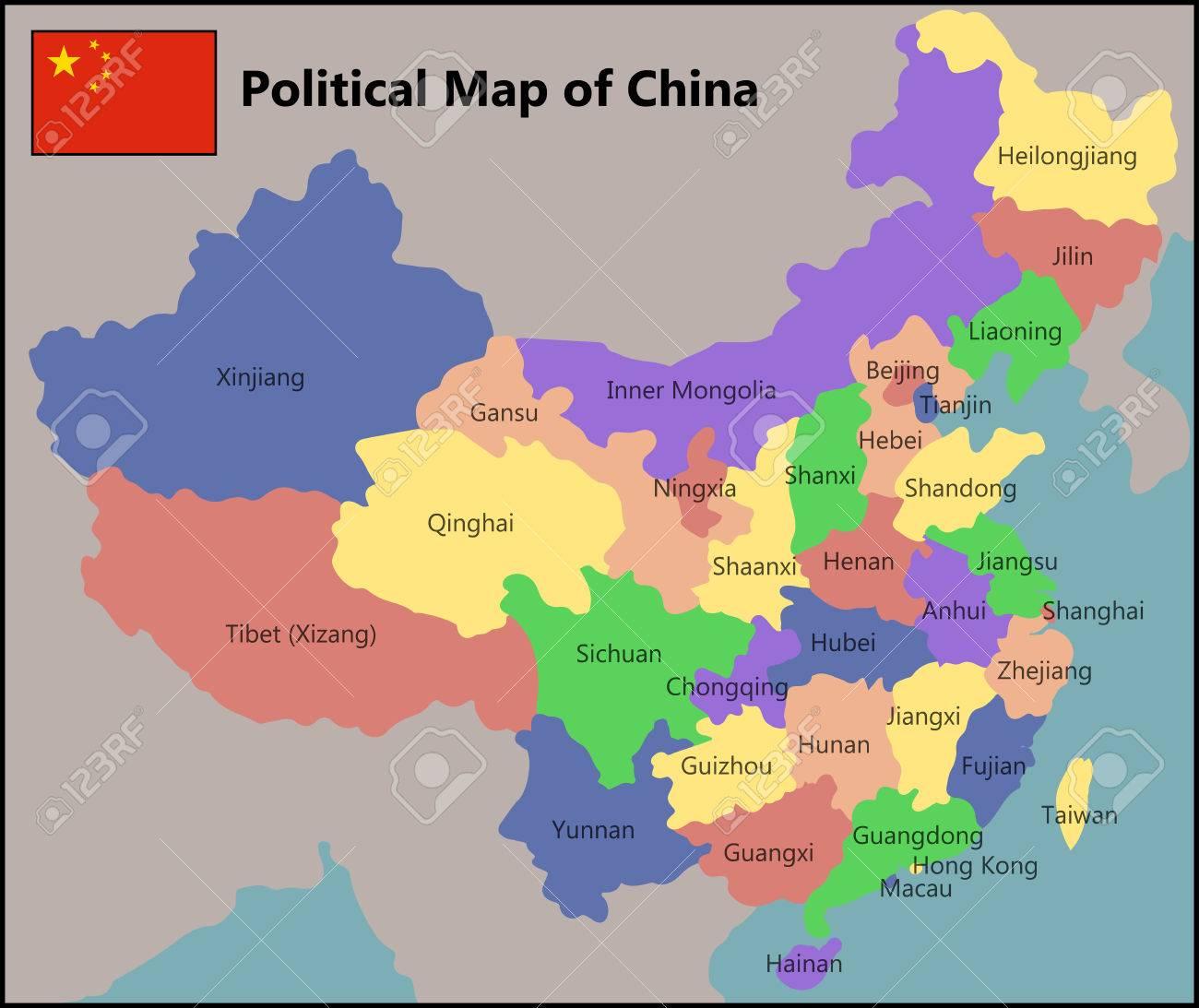 Map Of China With States