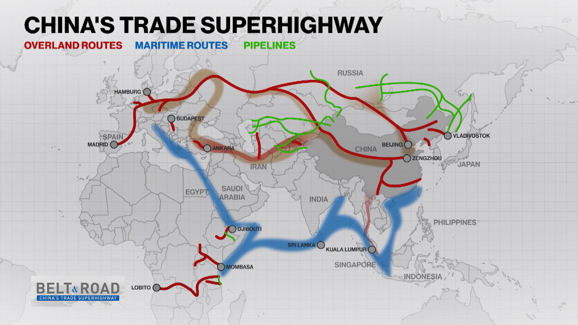 Map Of China's Belt And Road Initiative