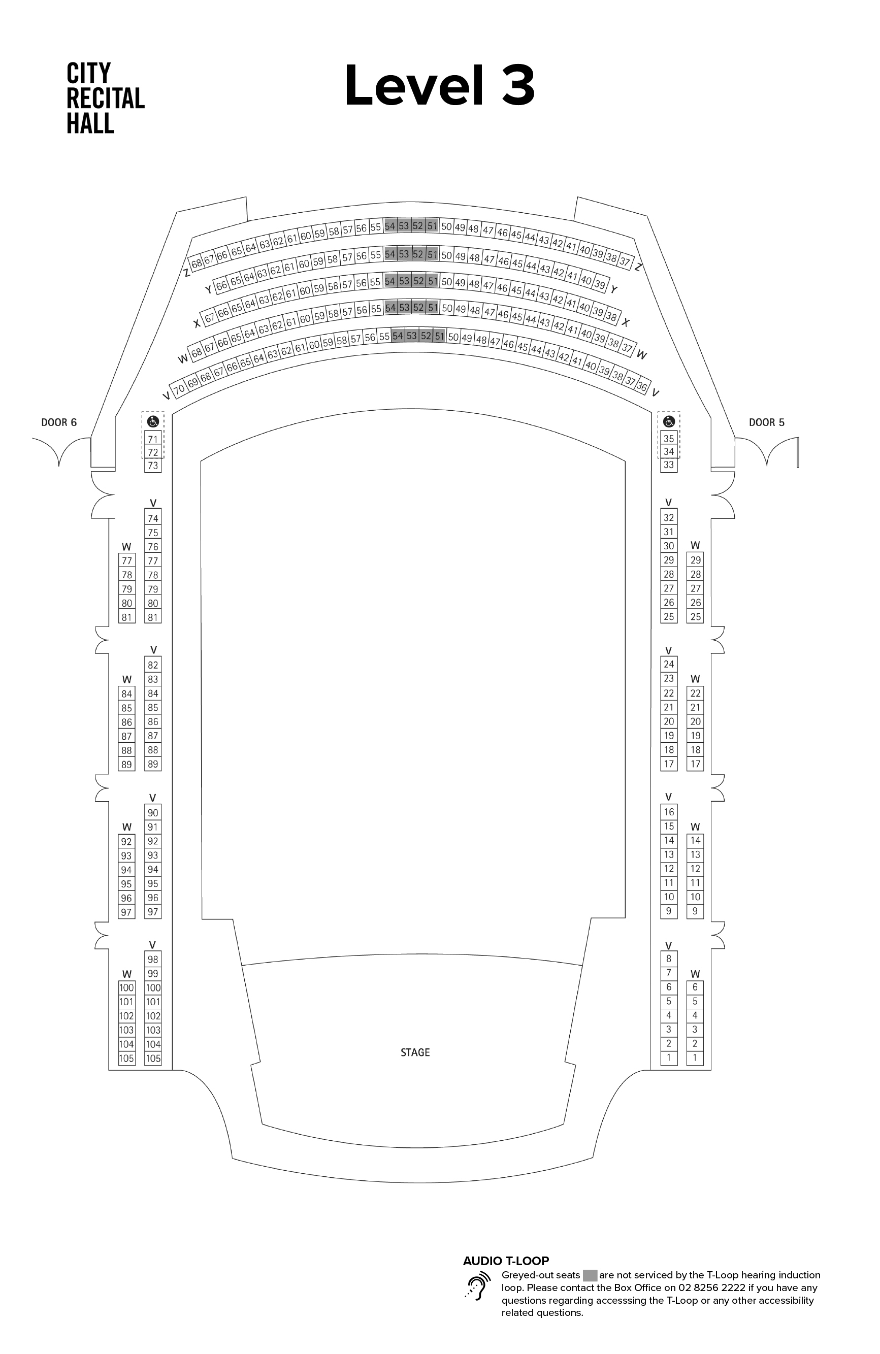 Map Of City Recital Hall