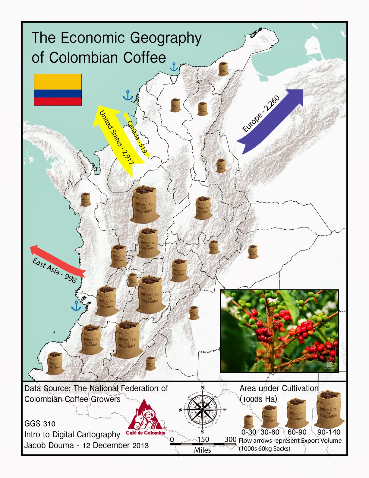 Map Of Colombia Coffee Region