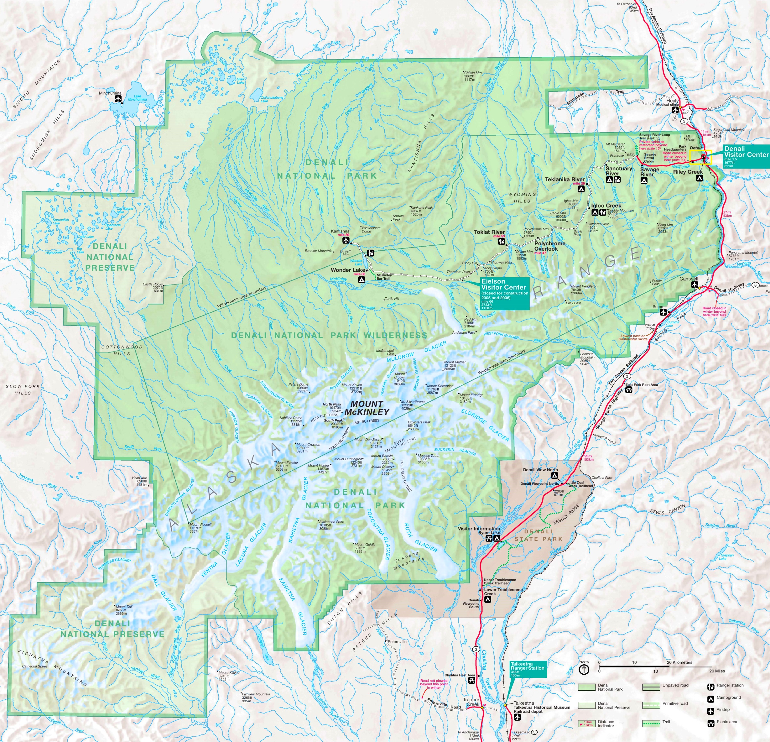 Map Of Denali Alaska Area