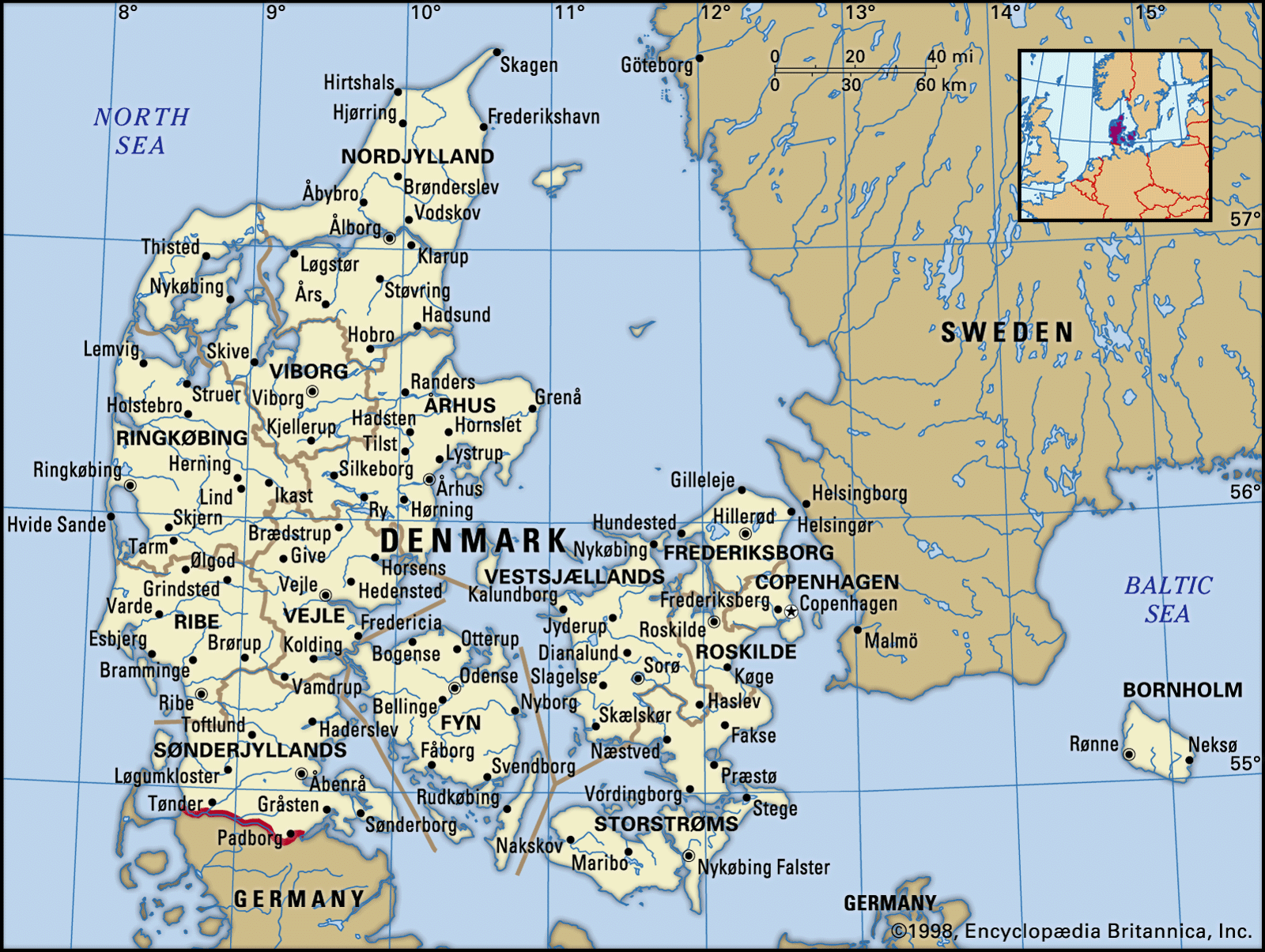 Map Of Denmark And France