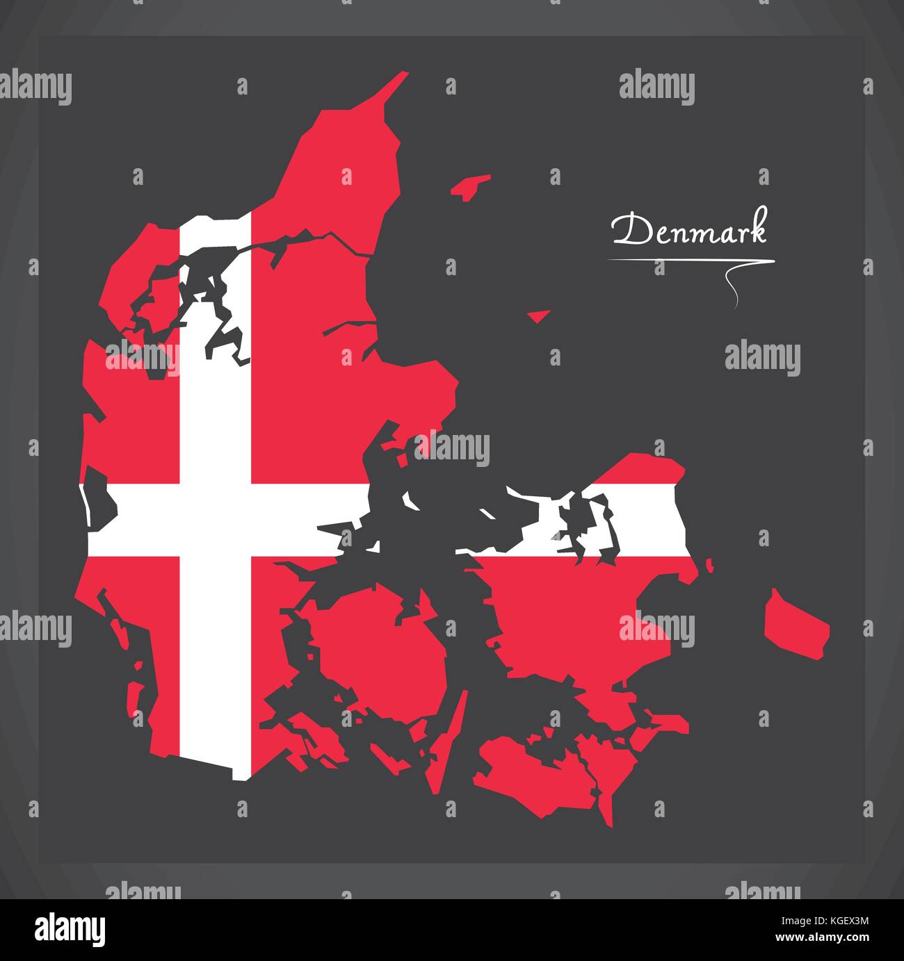 Map Of Denmark Flag
