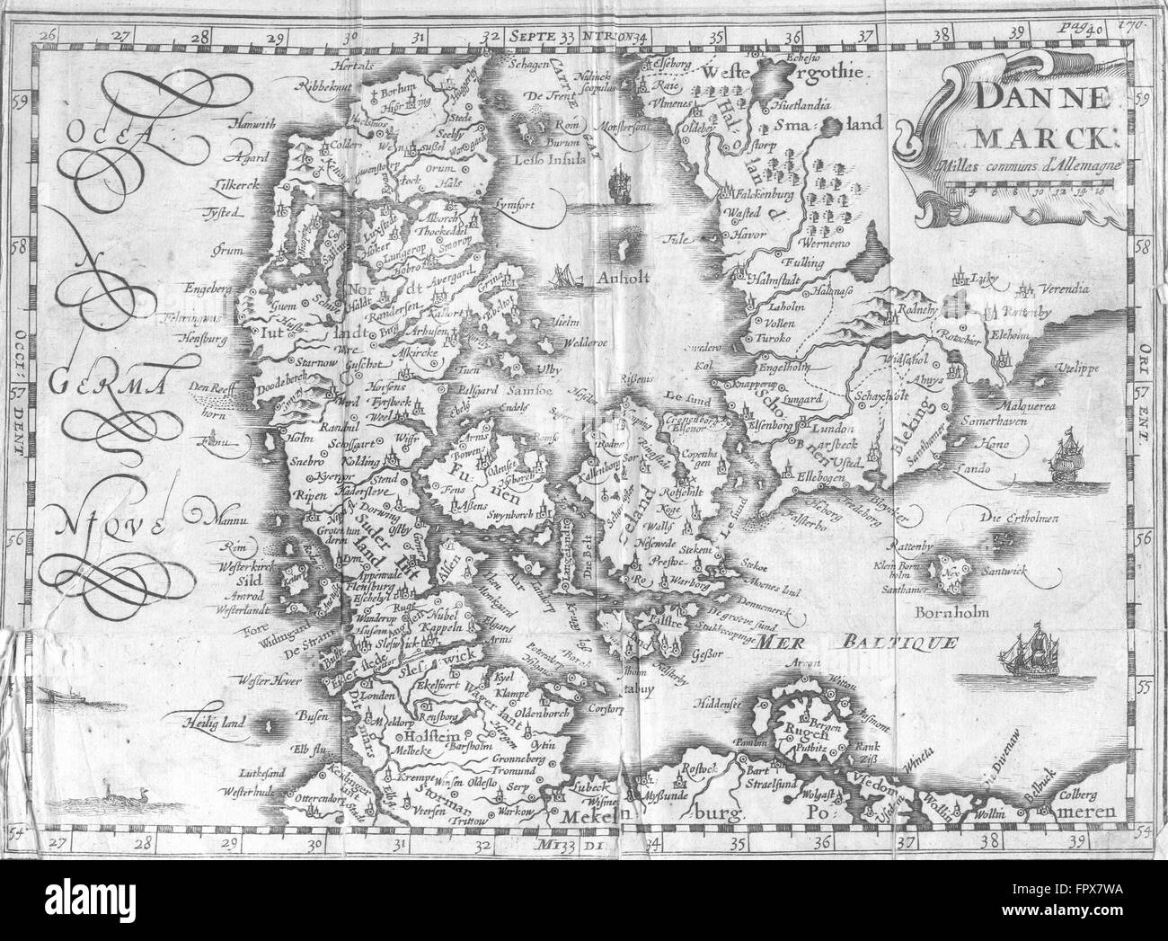 Map Of Denmark In 1700