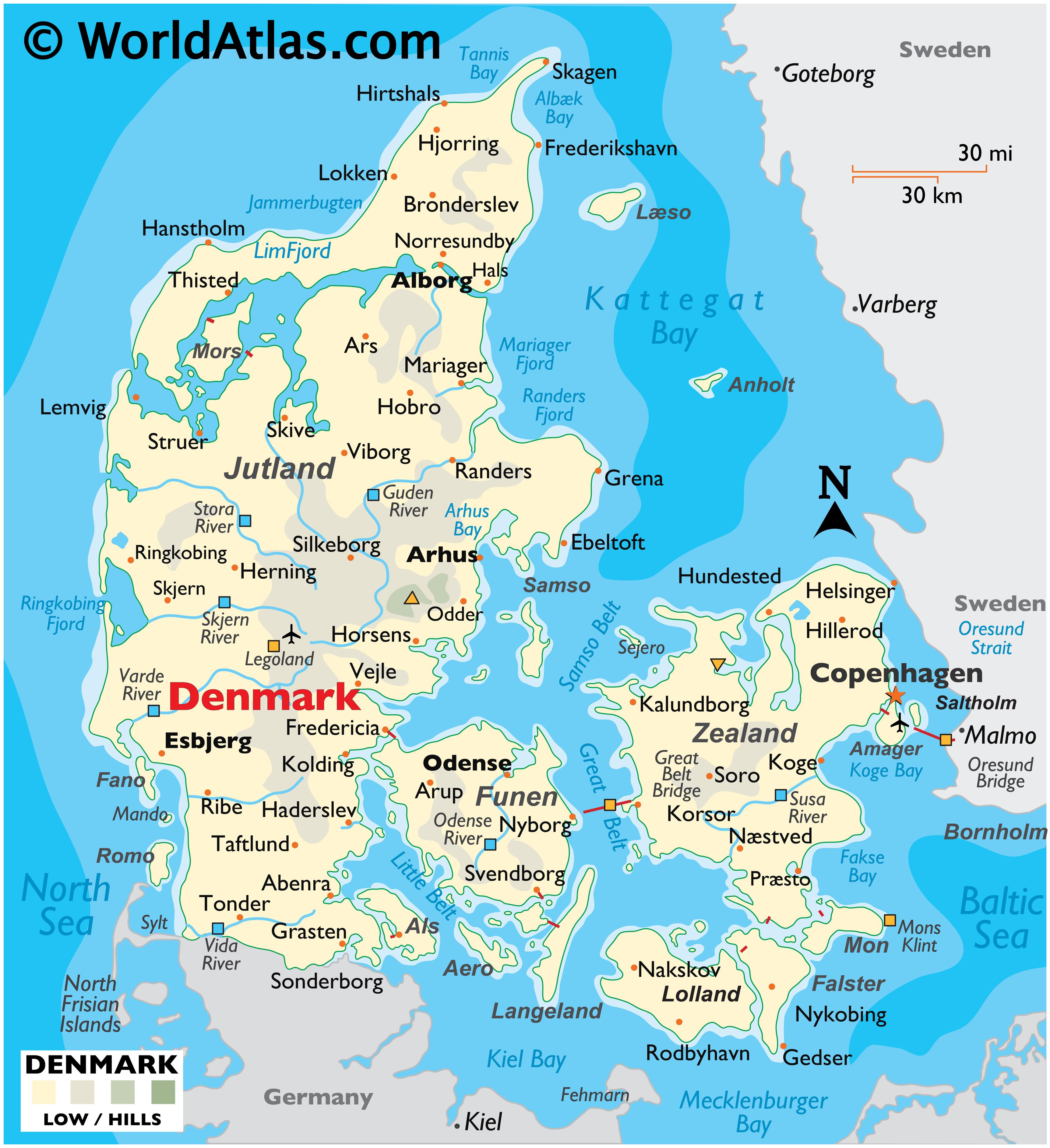 Map Of Denmark Ports