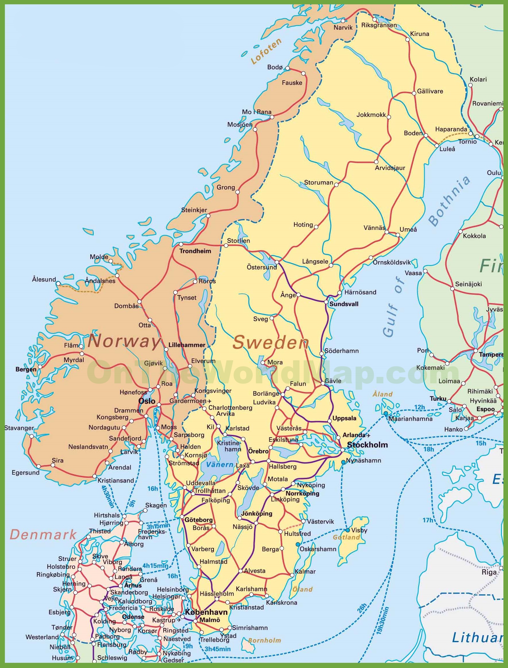 Map Of Denmark Sweden