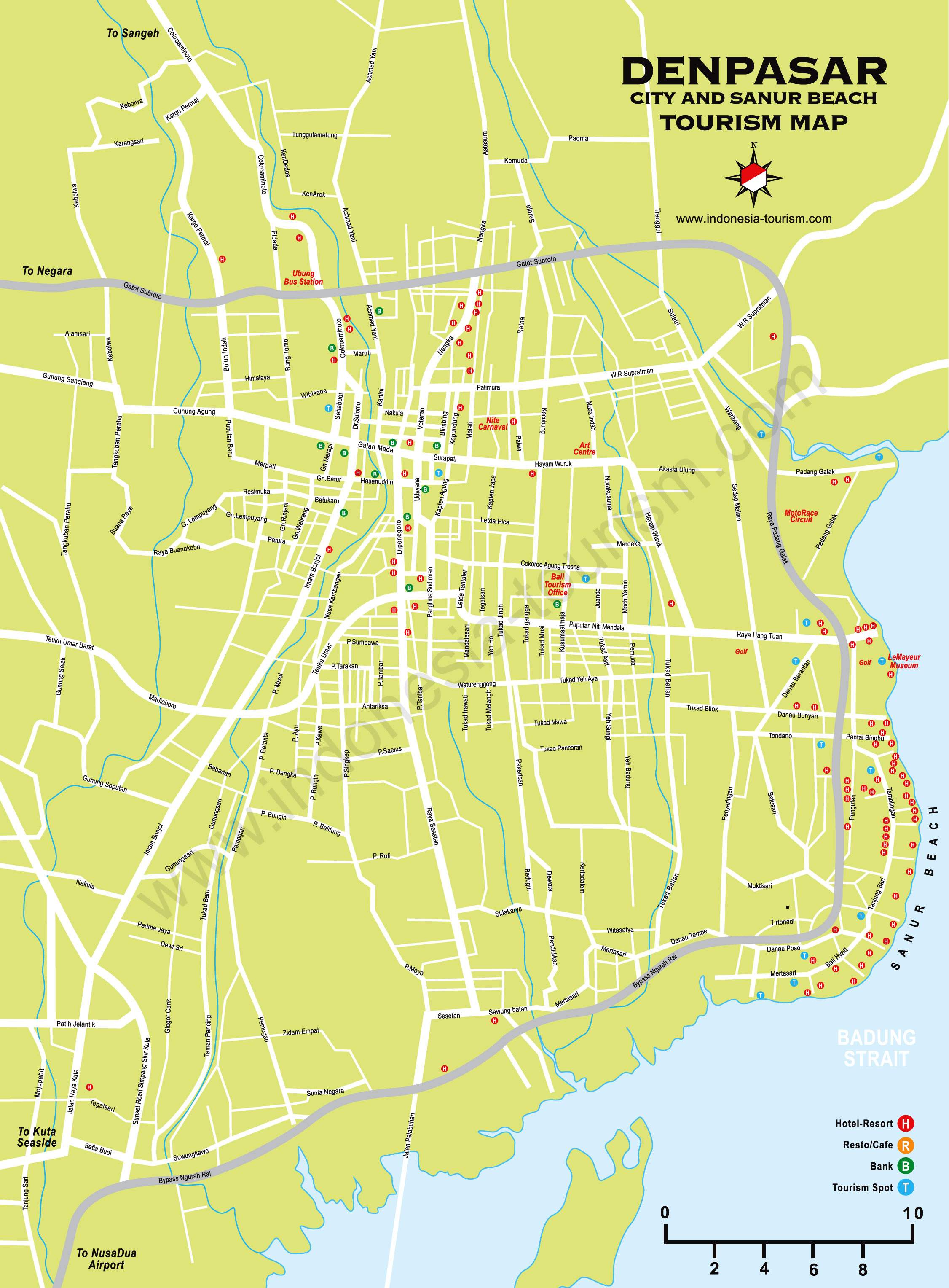 Map Of Denpasar Bali