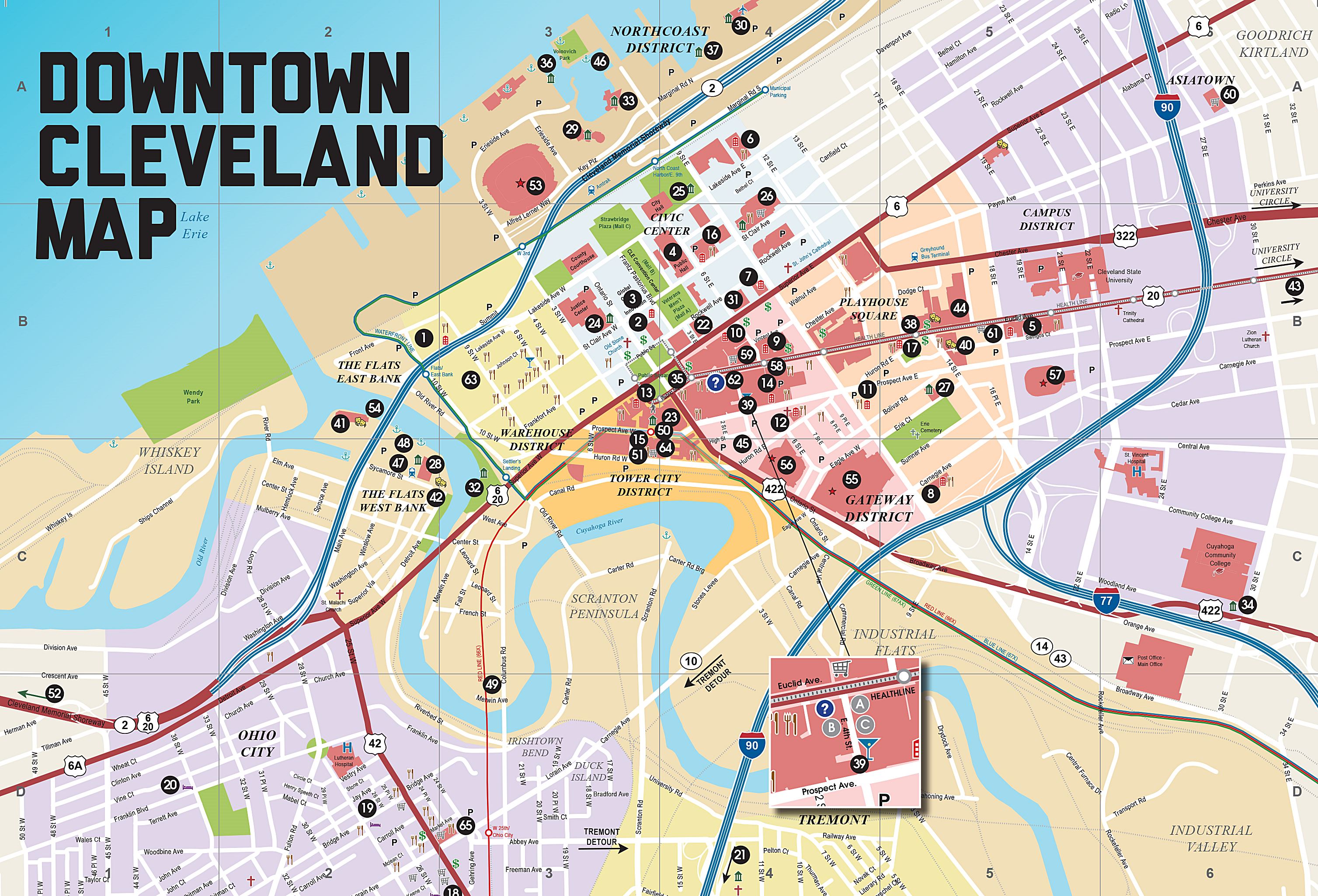 Map Of Downtown Cleveland