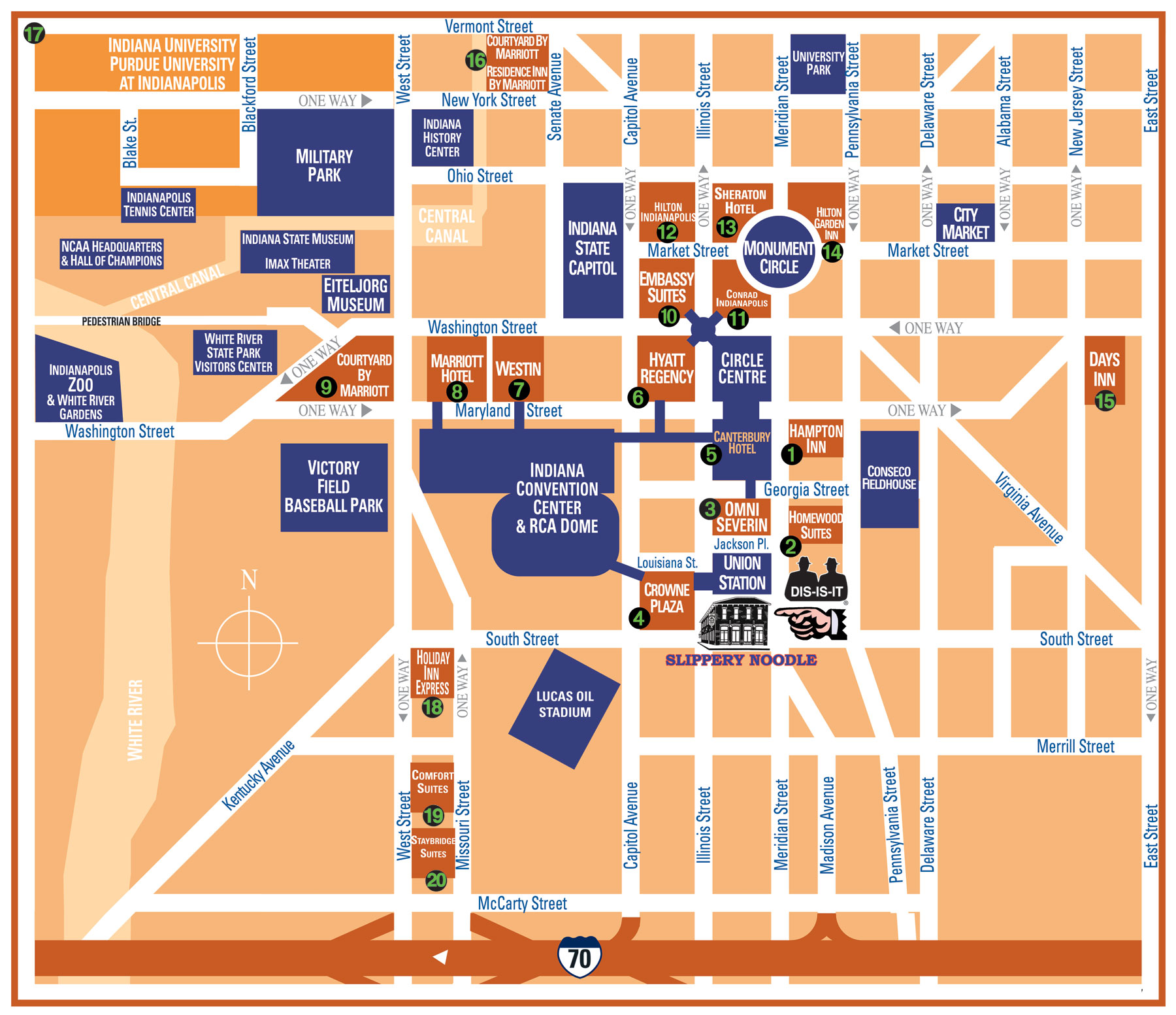 Map Of Downtown Indy