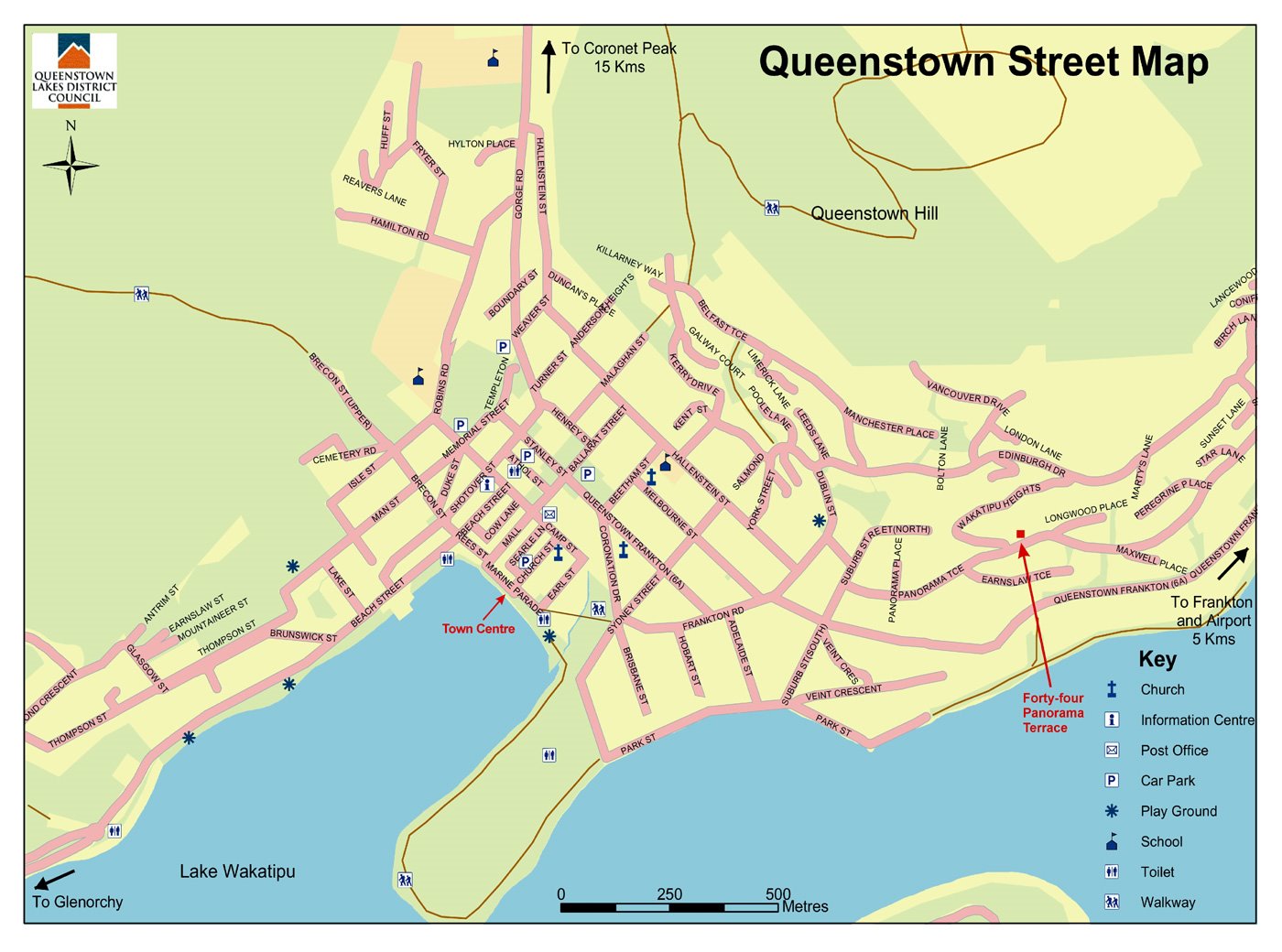 Map Of Downtown Queenstown