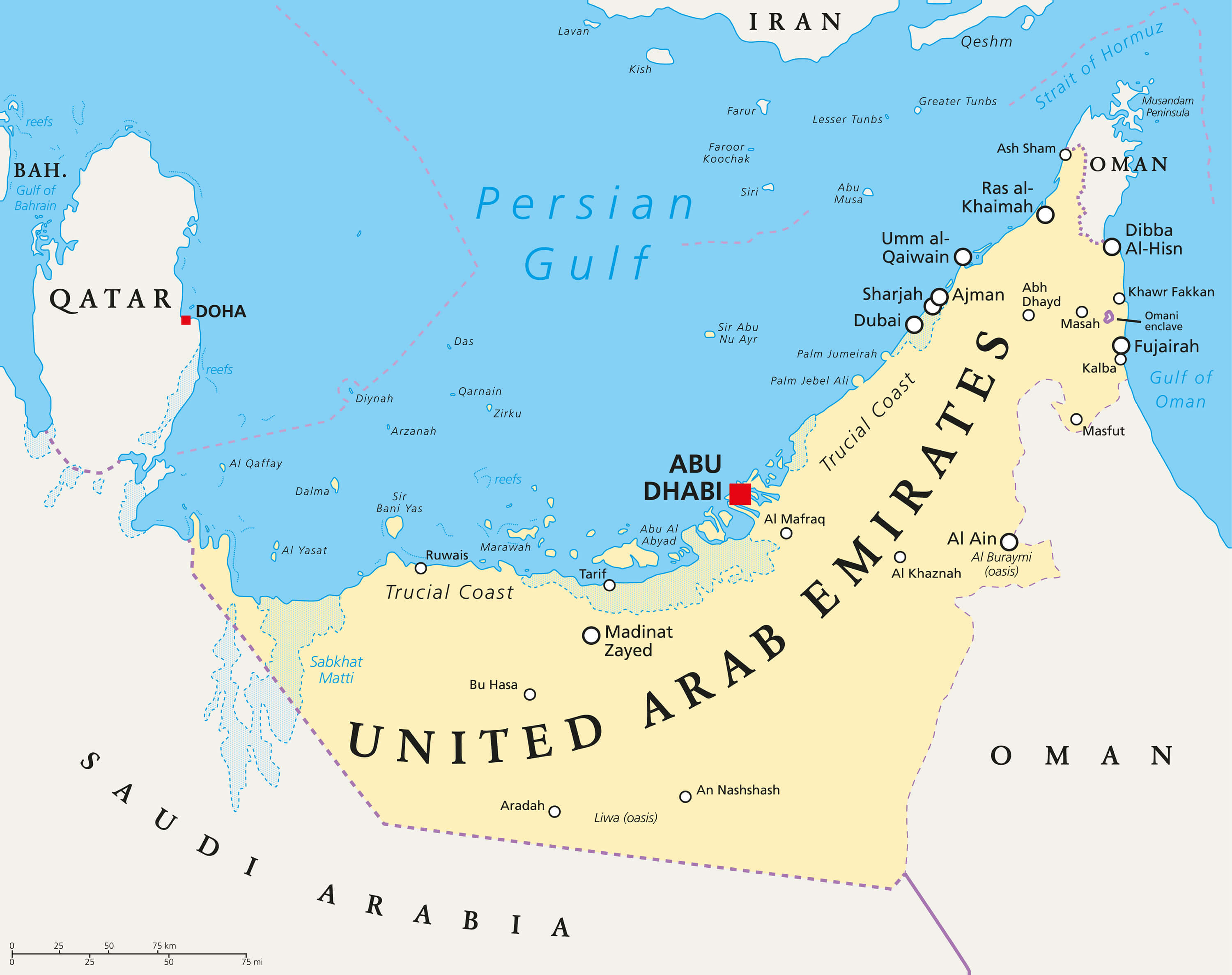 Map Of Dubai And Uae