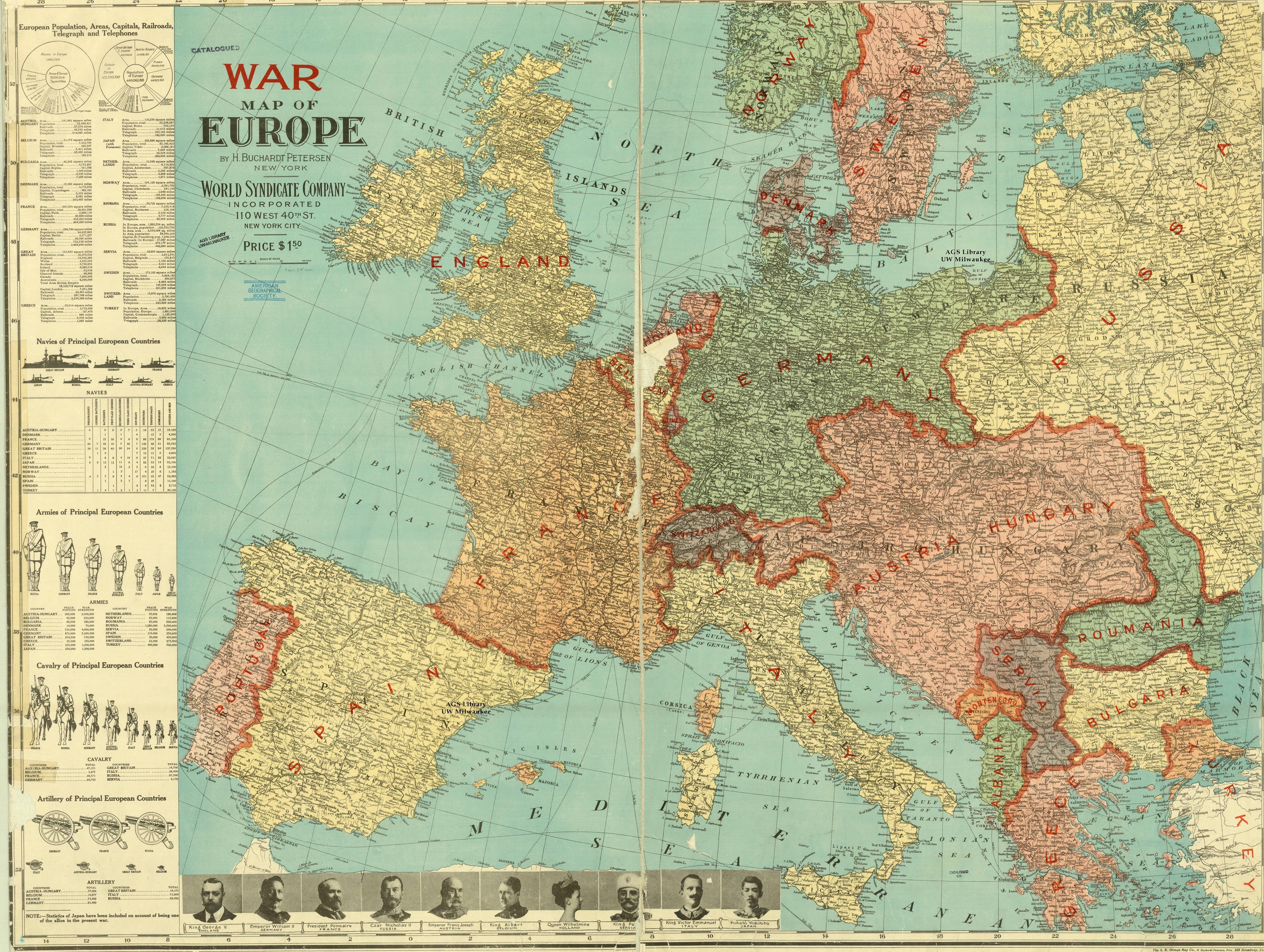 Map Of Europe During Ww1