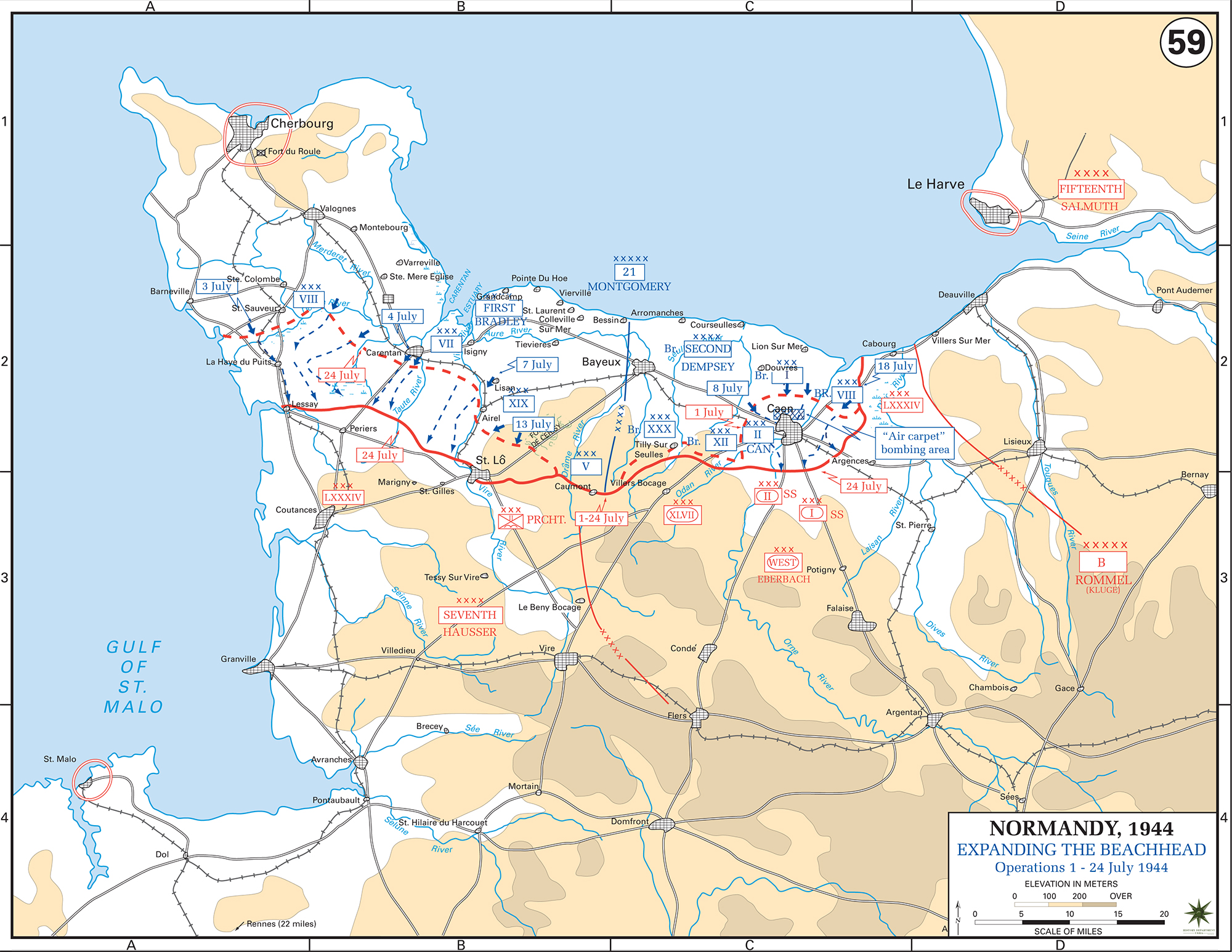 Map Of Europe July 1944