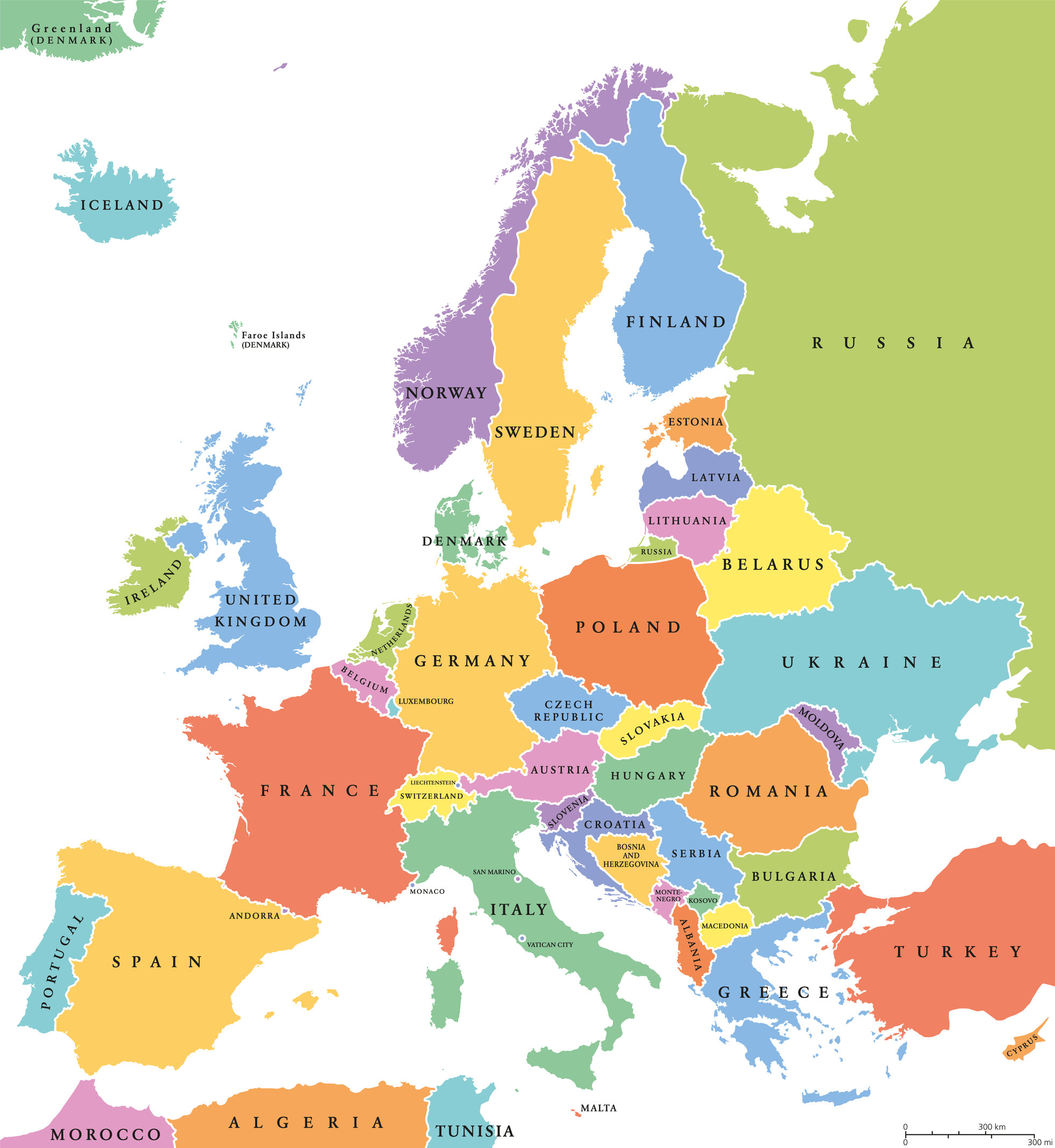 Map Of Europe Just Countries