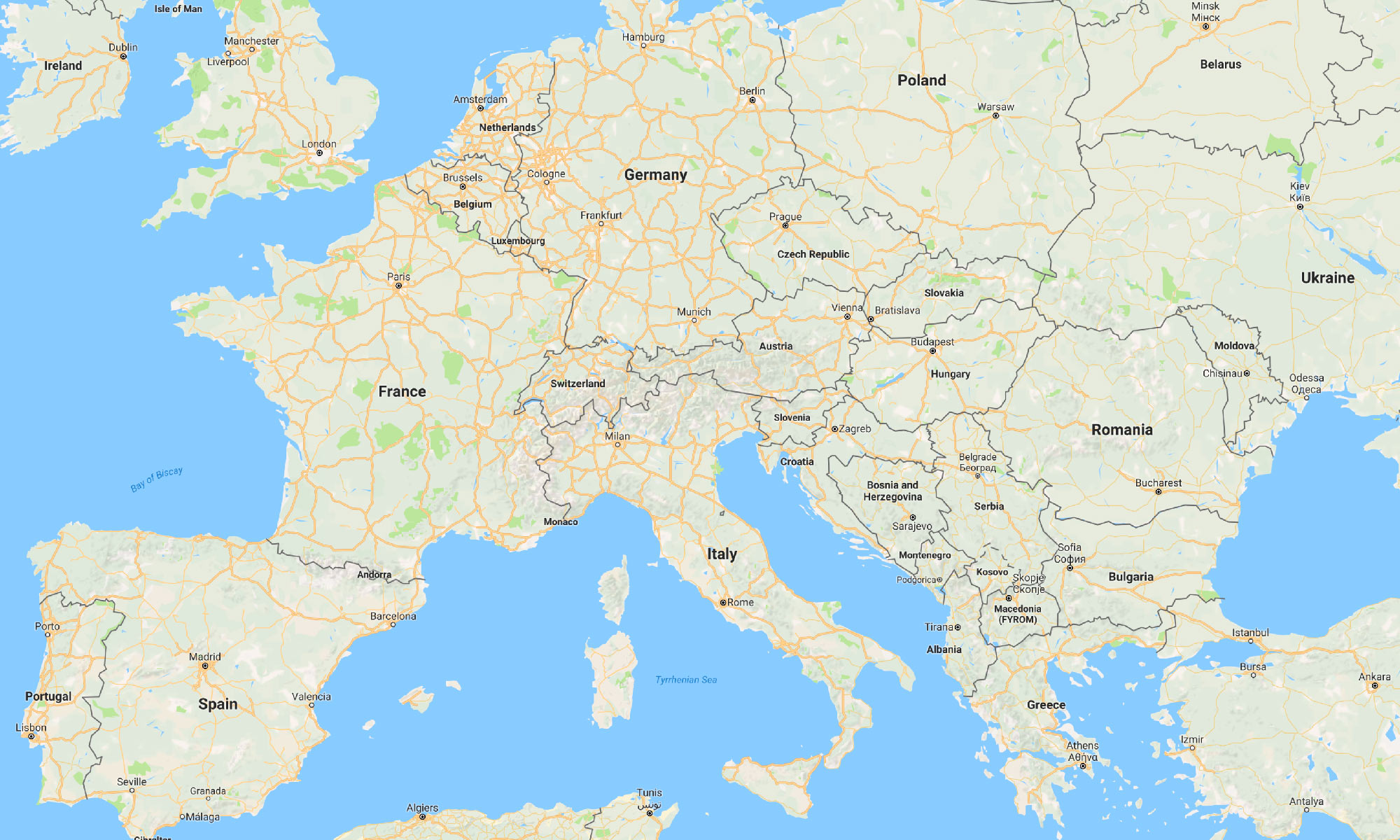 Map Of Europe On Google