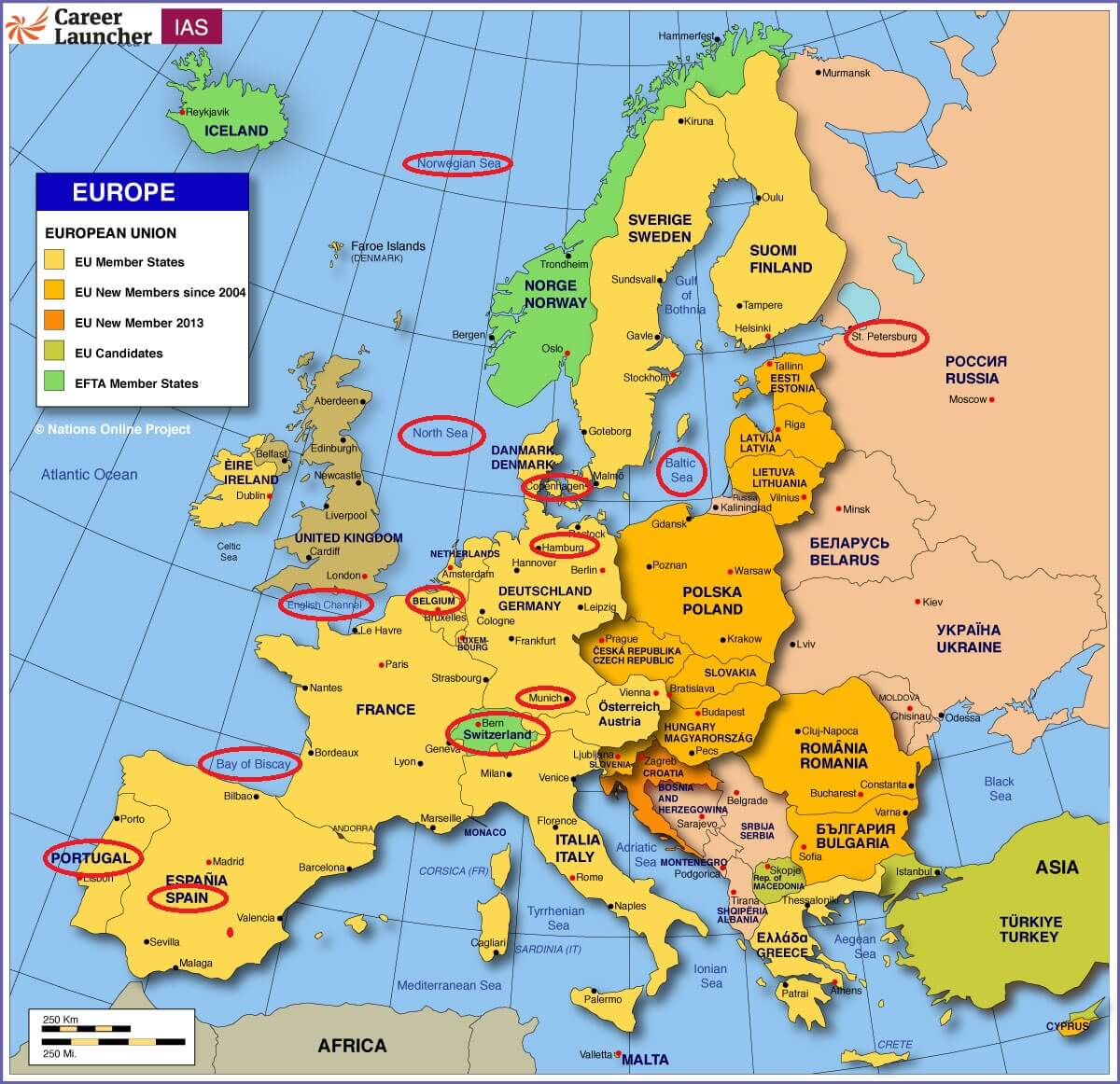 Map Of Europe Upsc