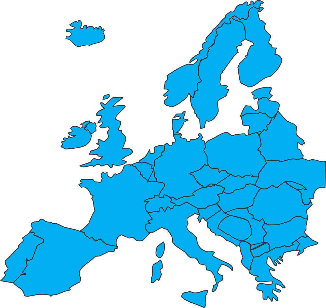 Map Of Europe Vector Free