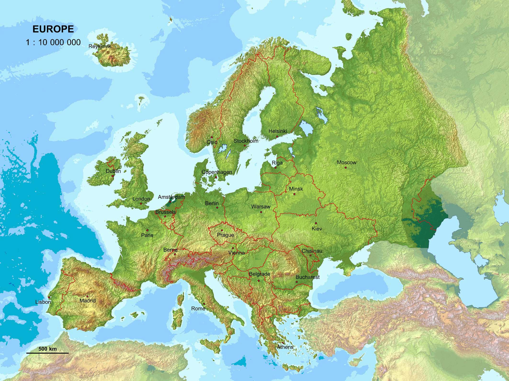Map Of Europe With Borders
