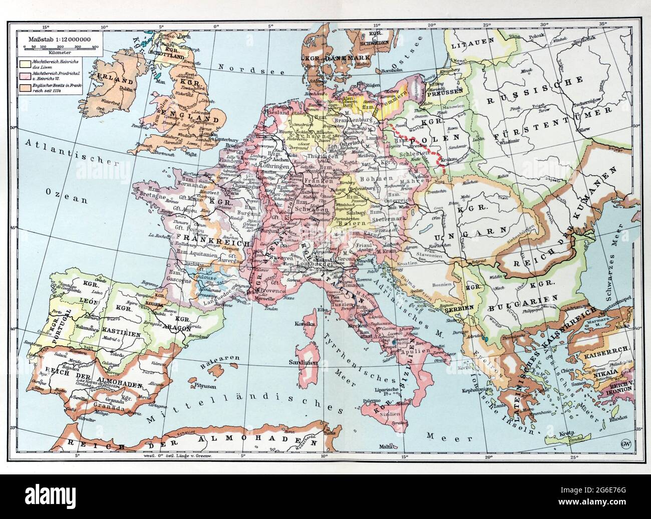 Map Of Europe Year 1200