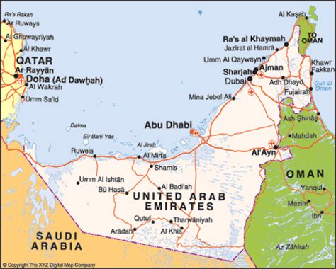 Map Of Fujairah United Arab Emirates