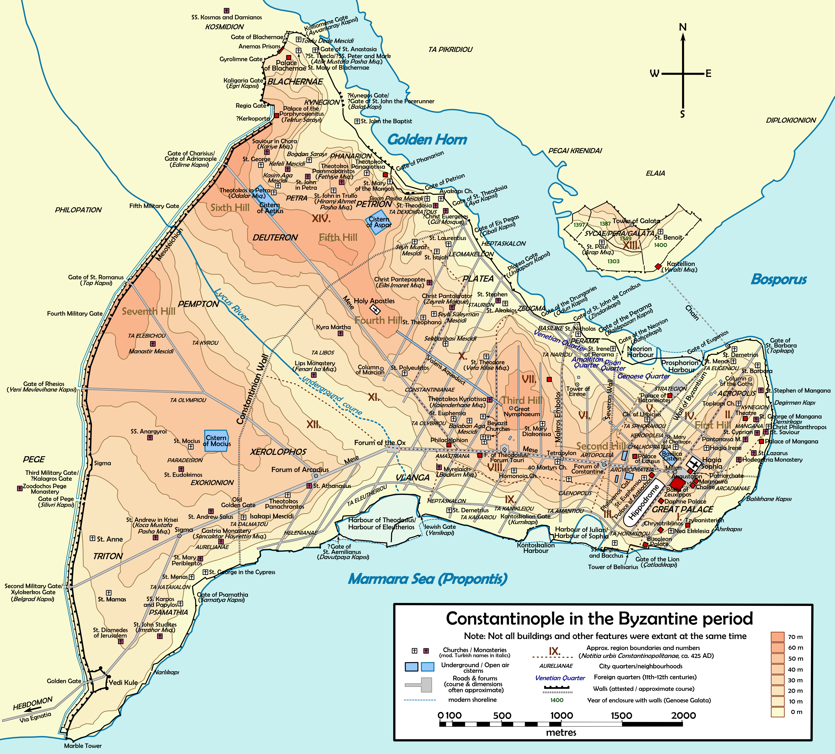 Map Of Historic Constantinople