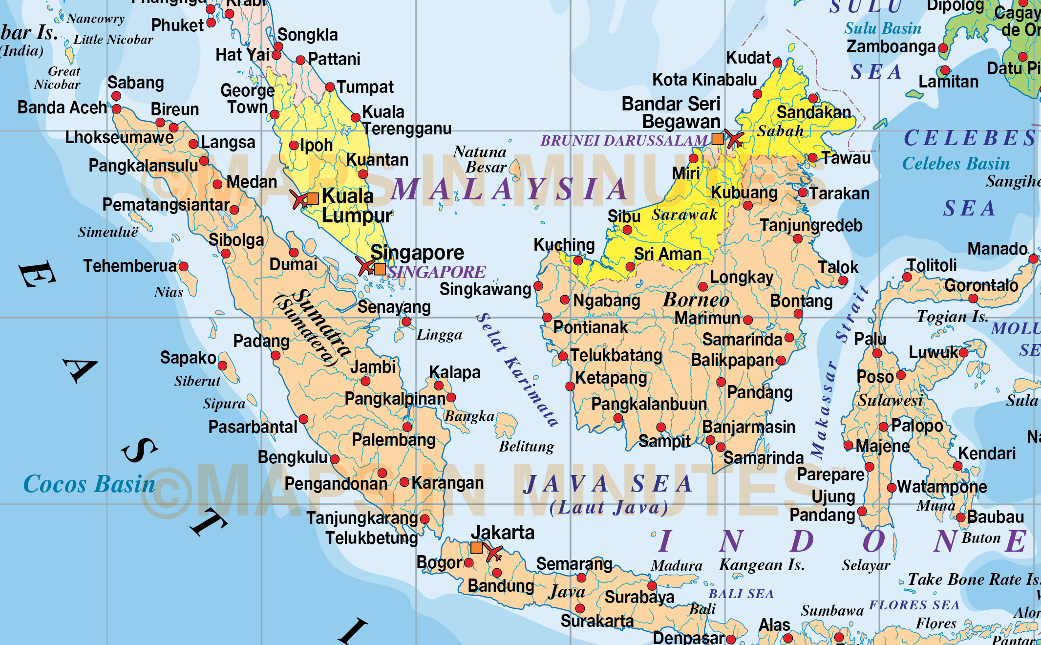 Map Of Indonesia Malaysia Thailand