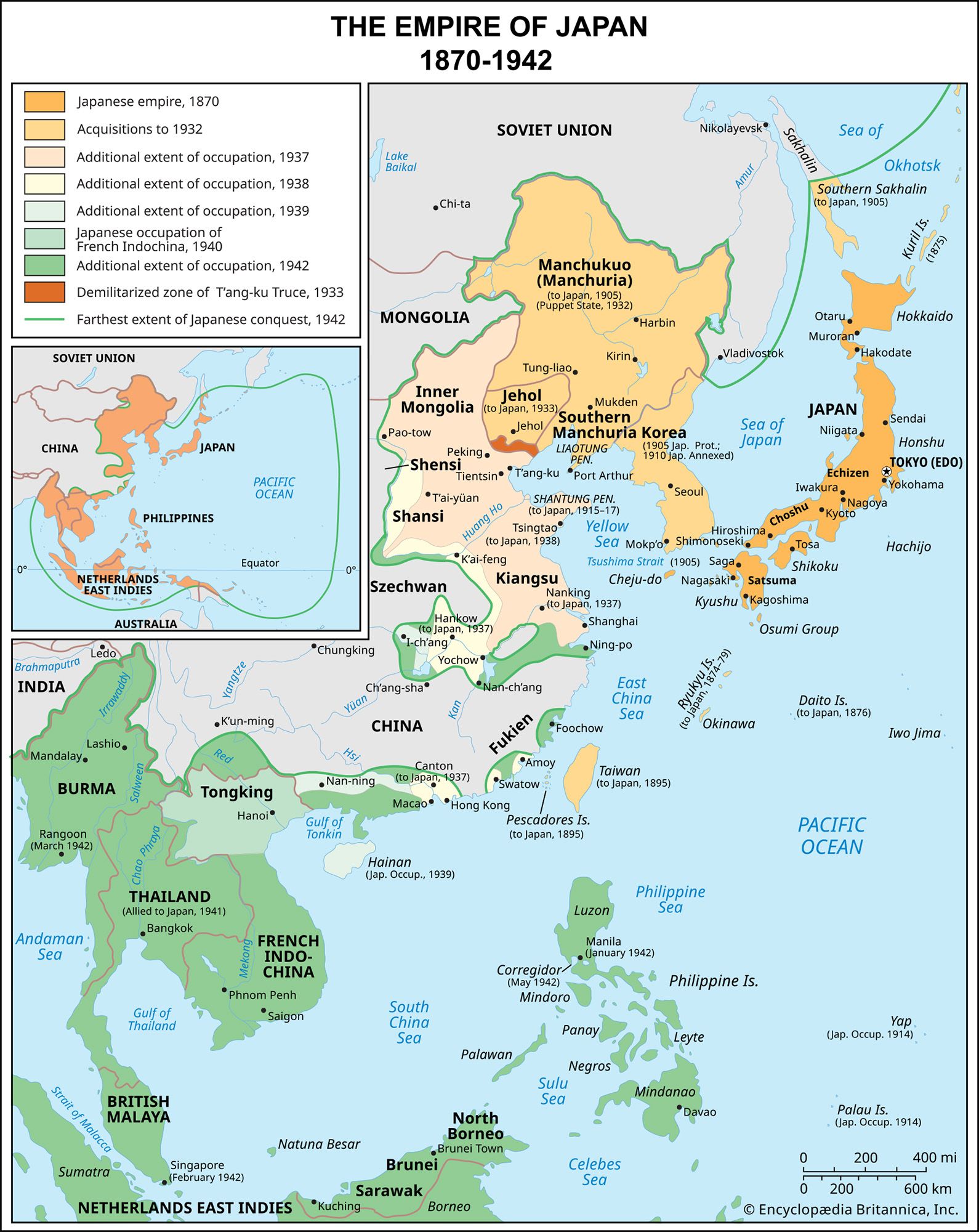 Map Of Japan Empire