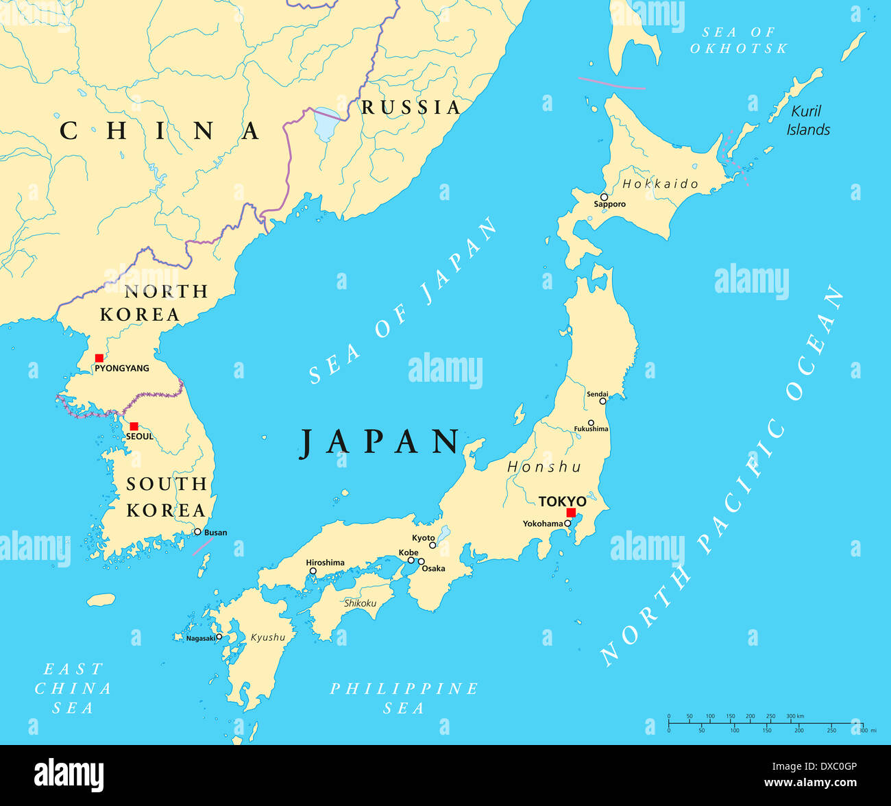 Map Of Japan South Korea And Taiwan