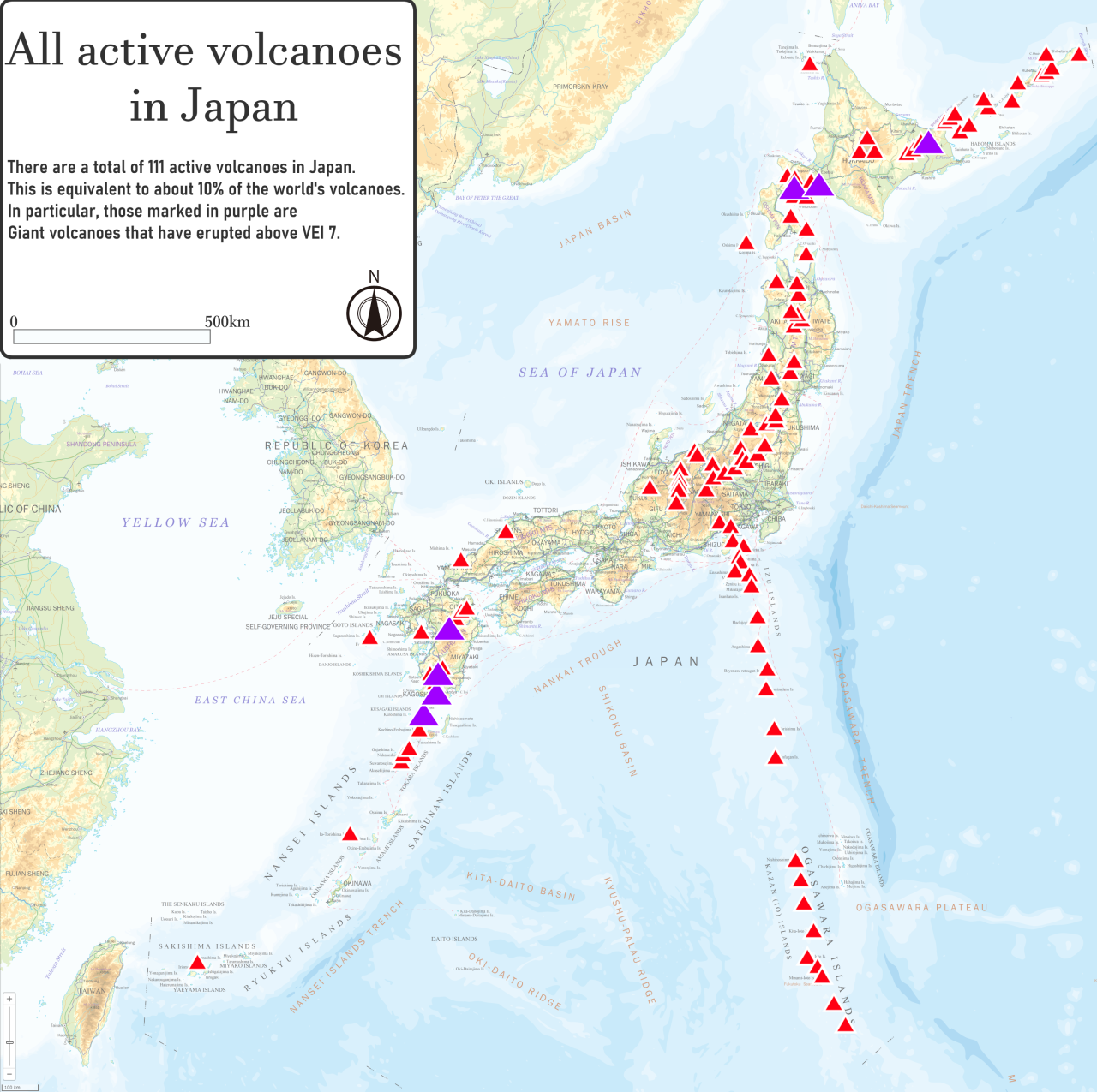 Map Of Japan Volcanoes
