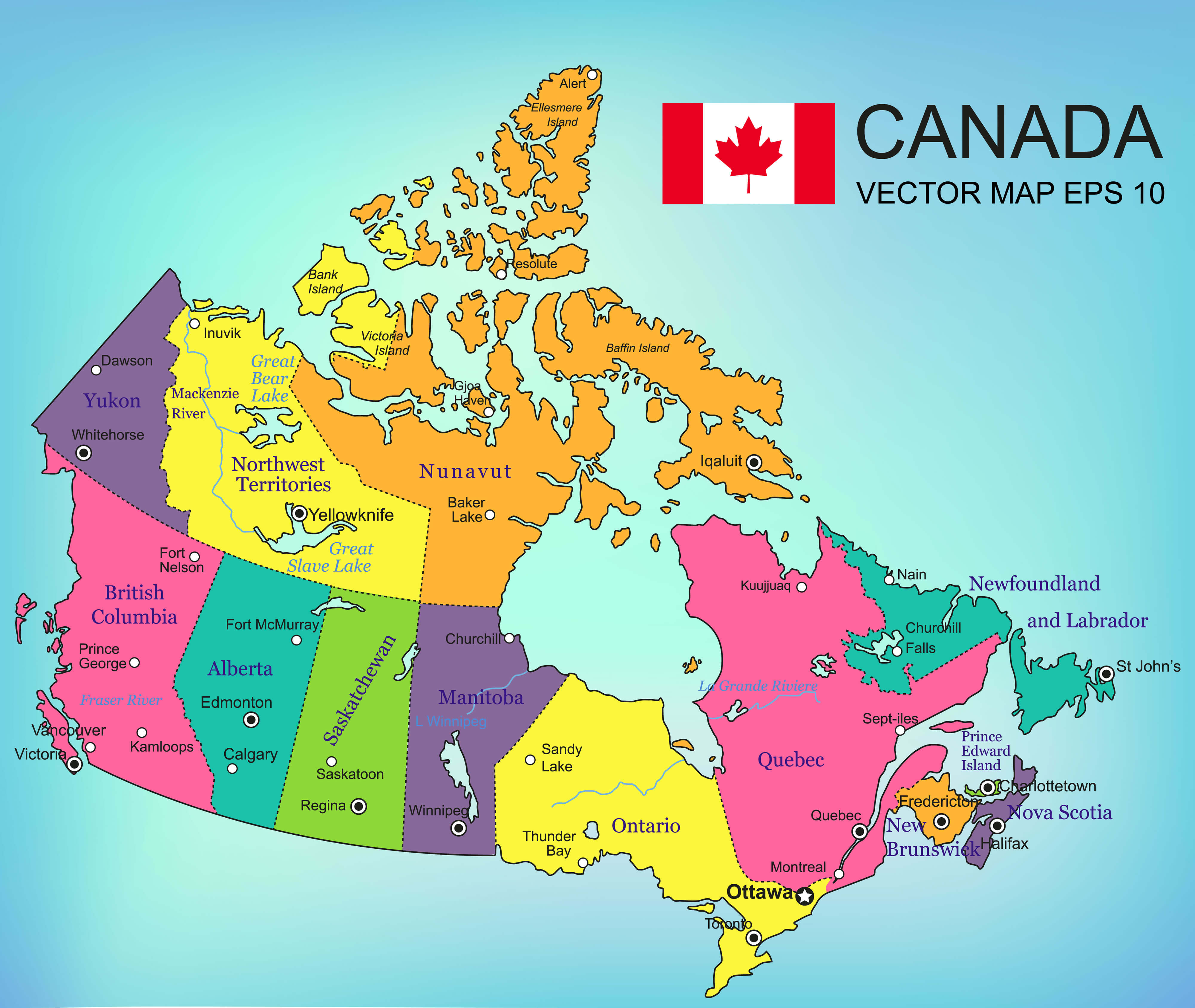 Map Of Just Canada