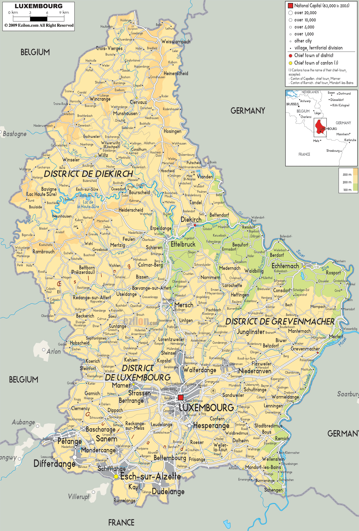 Map Of Luxembourg