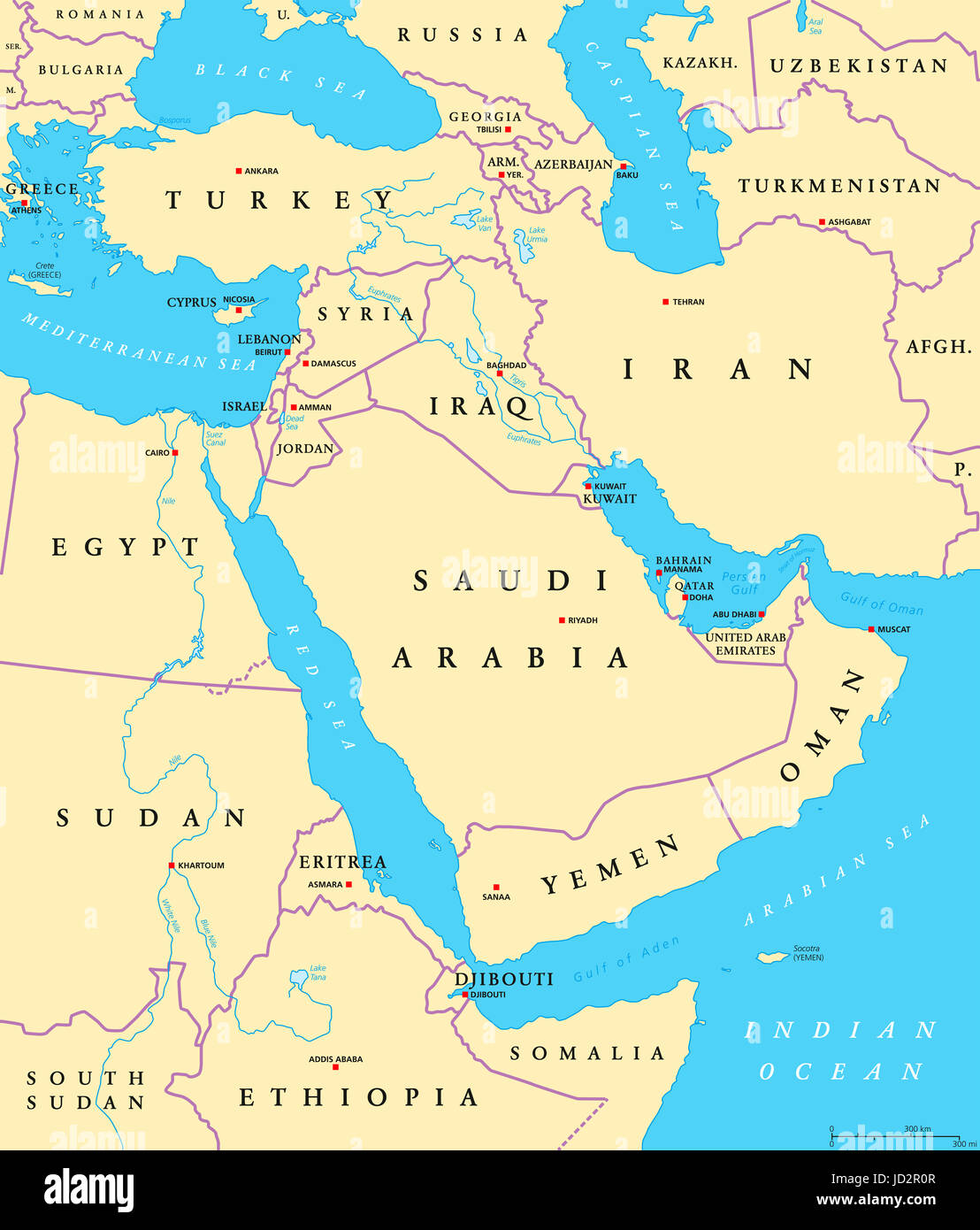 Map Of Middle East And Egypt