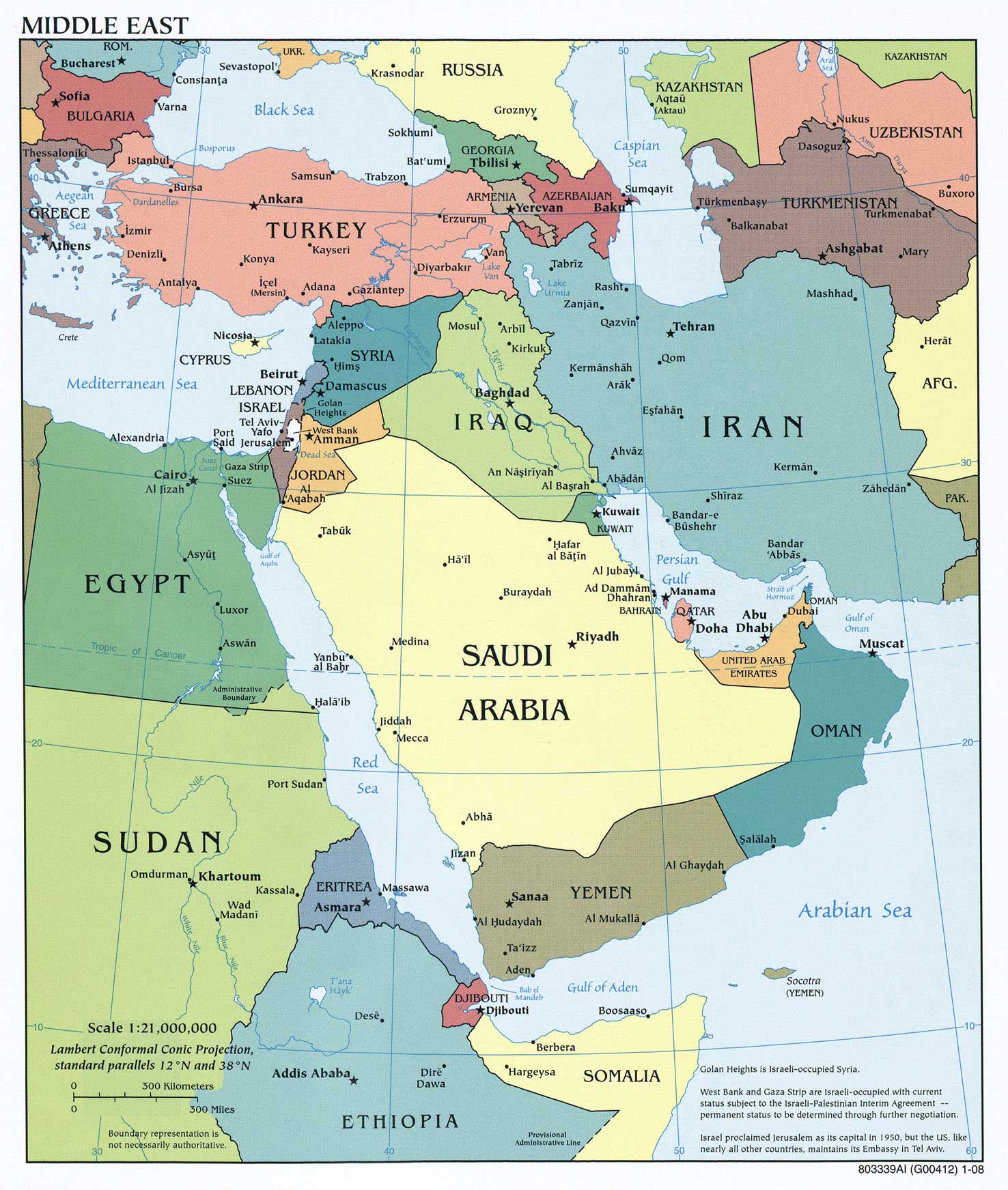 Map Of Middle East English
