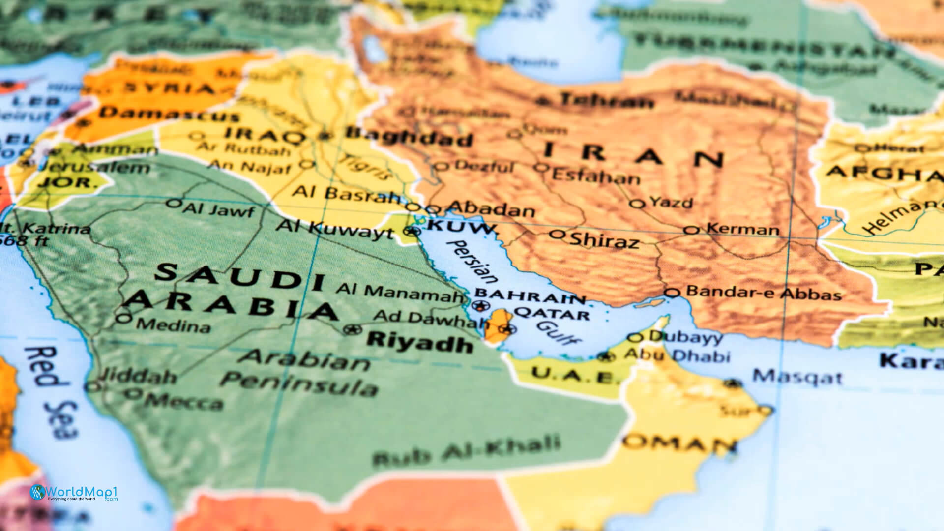 Map Of Middle East Including Qatar