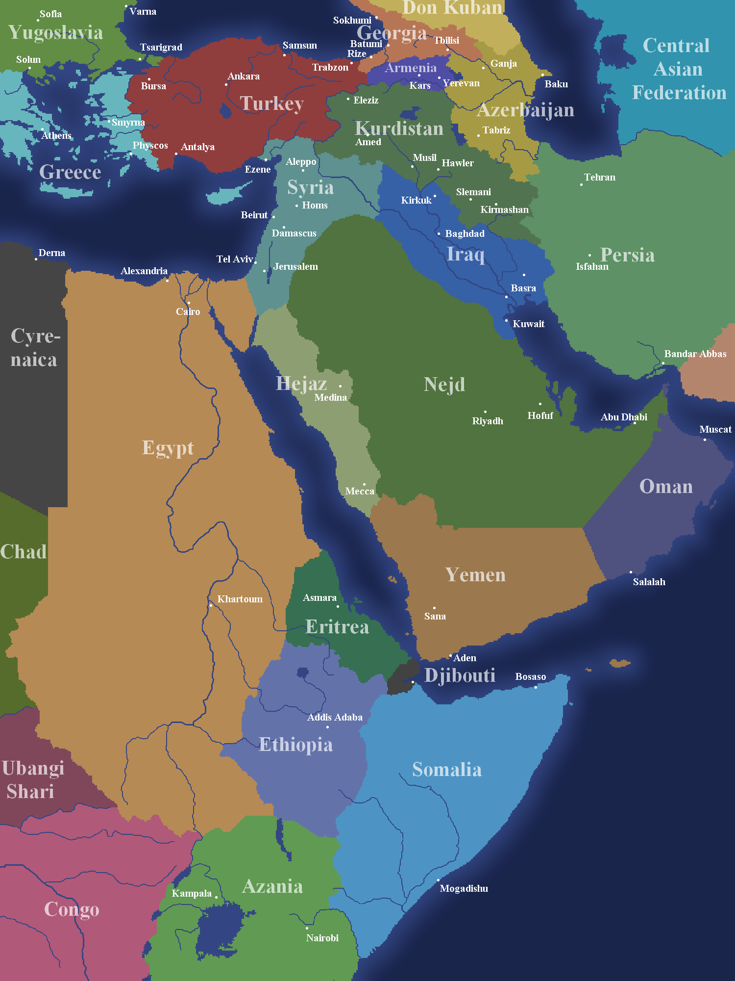 Map Of Middle East Kaiserreich