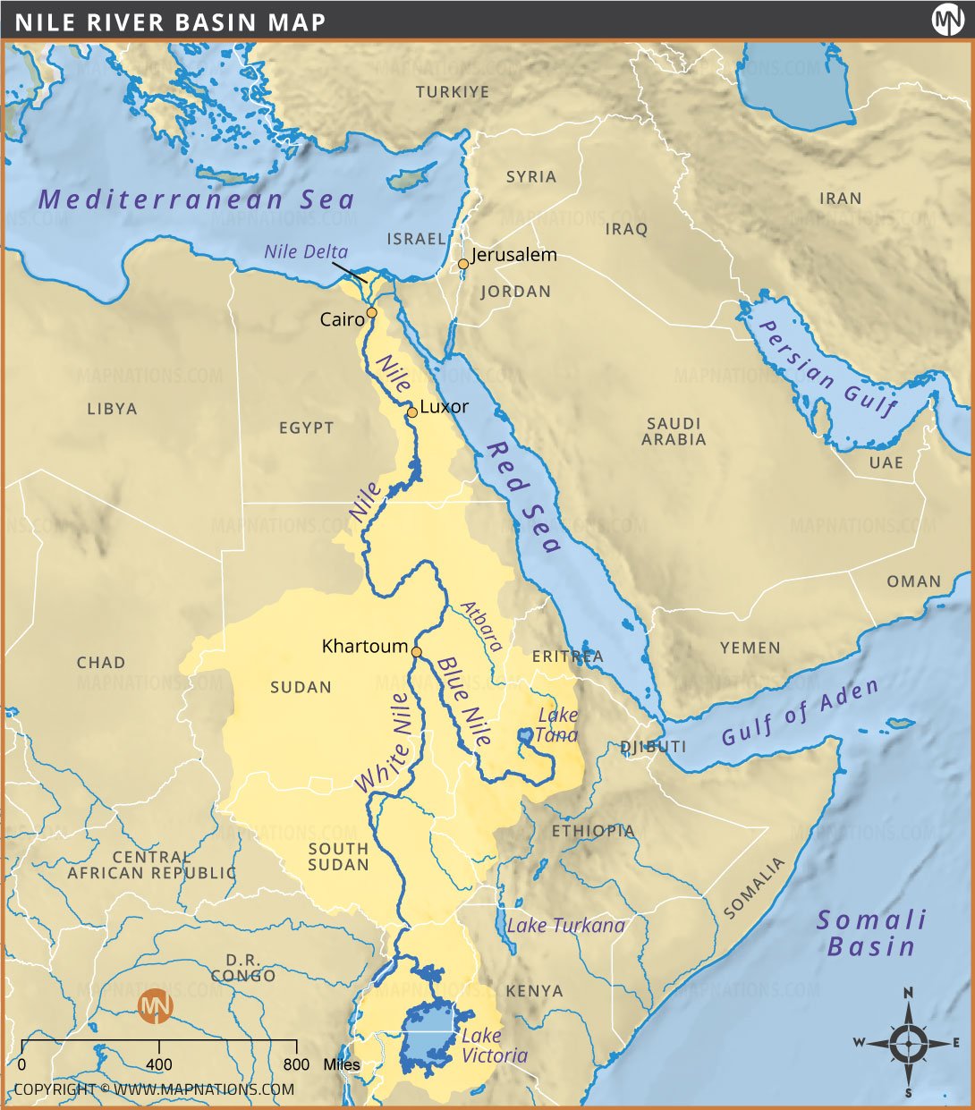 Map Of Middle East Nile River